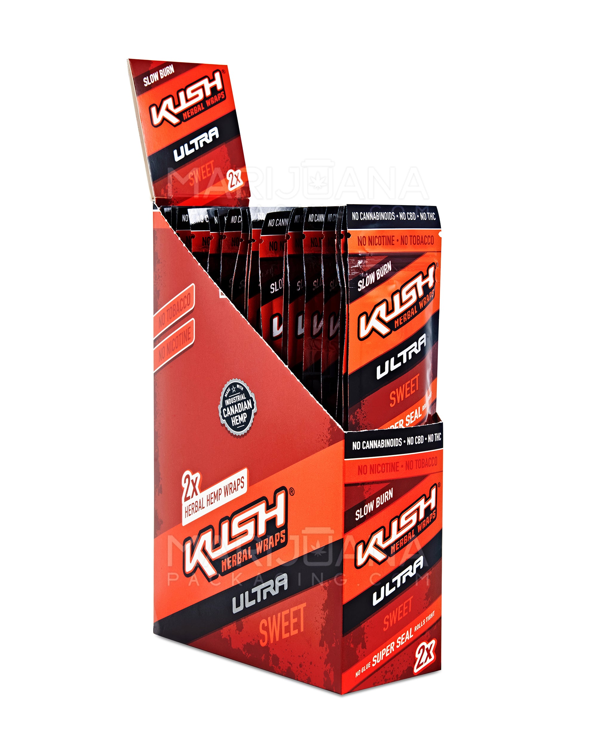 KUSH | 'Retail Display' Ultra Herbal Hemp Wraps | 121mm - Sweet - 25 Count - 1