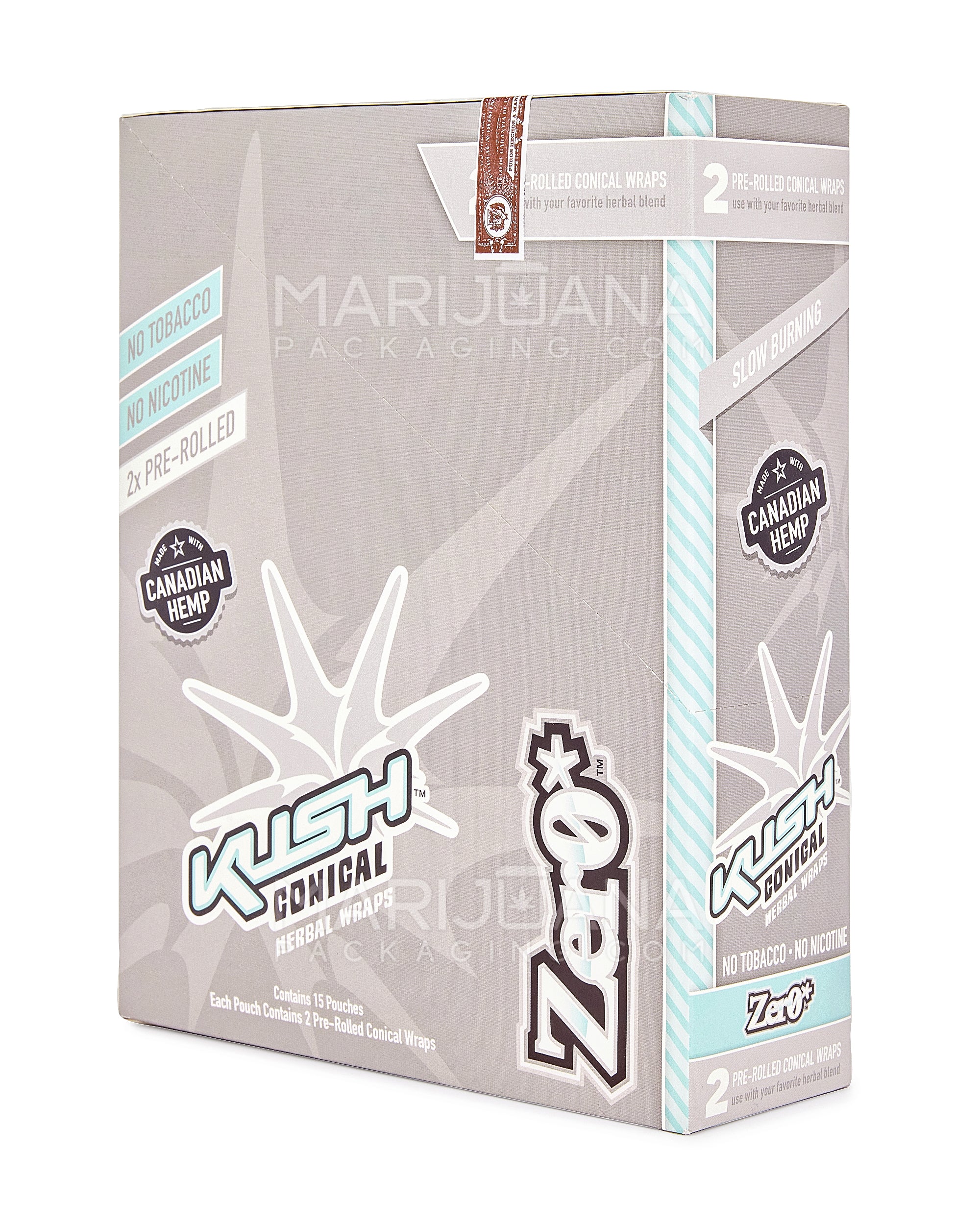 KUSH | 'Retail Display' Pre Rolled Herbal Conical Wraps | 157mm - Zero - 15 Count - 4