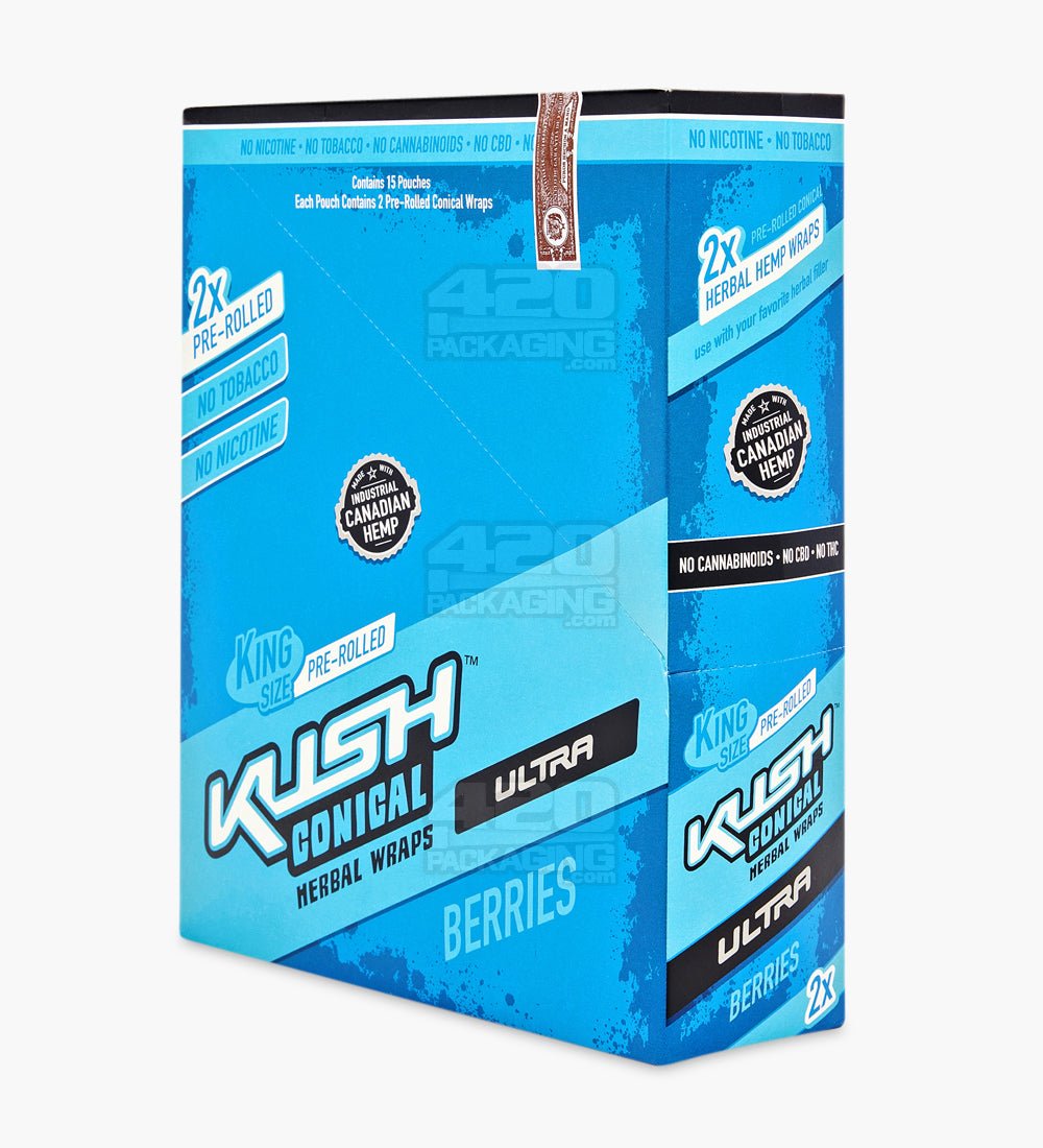 Kush Berries Ultra Herbal Hemp Conical Wraps 15/Box - 4