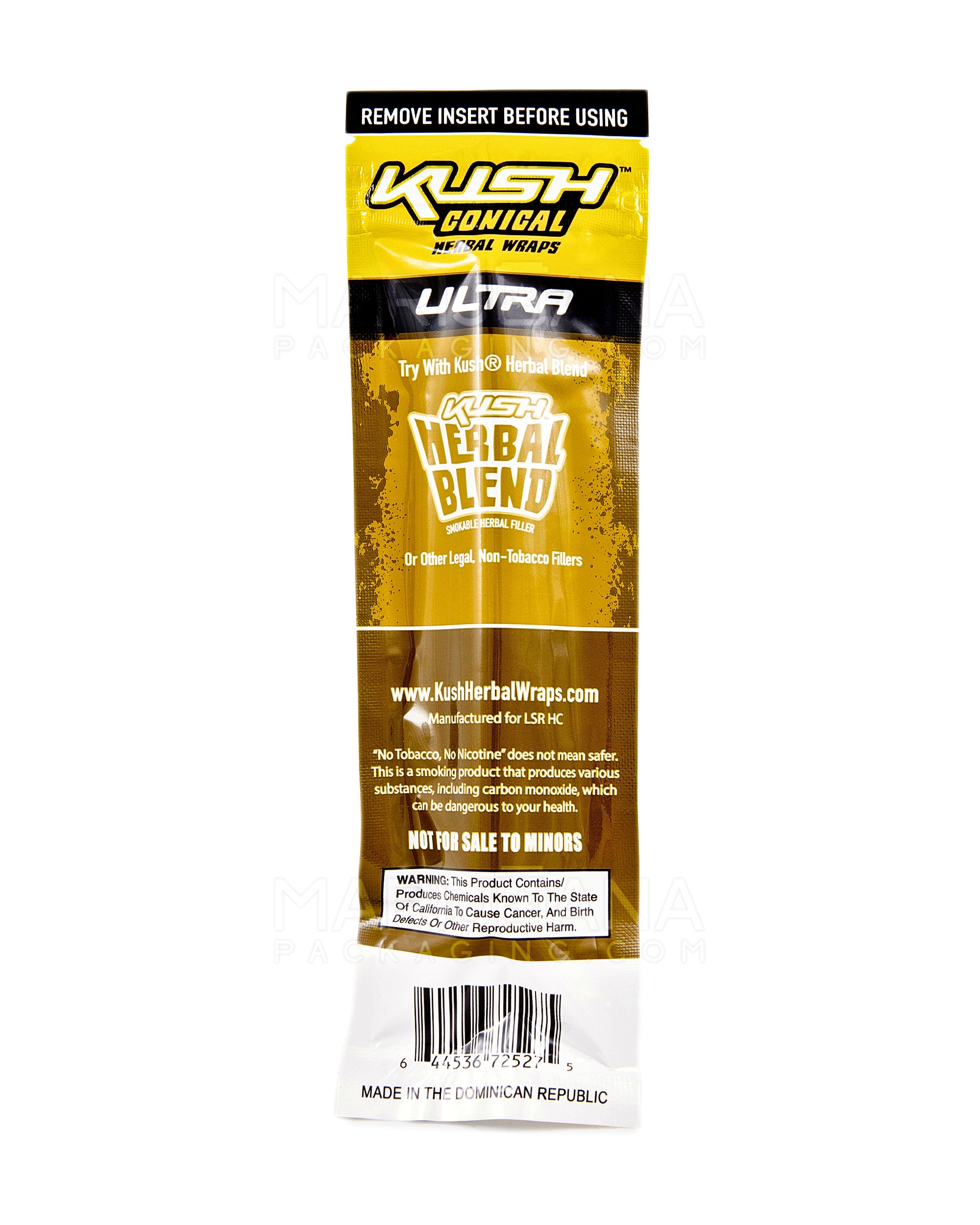 KUSH | 'Retail Display' Ultra Herbal Hemp Conical Wraps | 157mm - Lemonade - 15 Count - 3