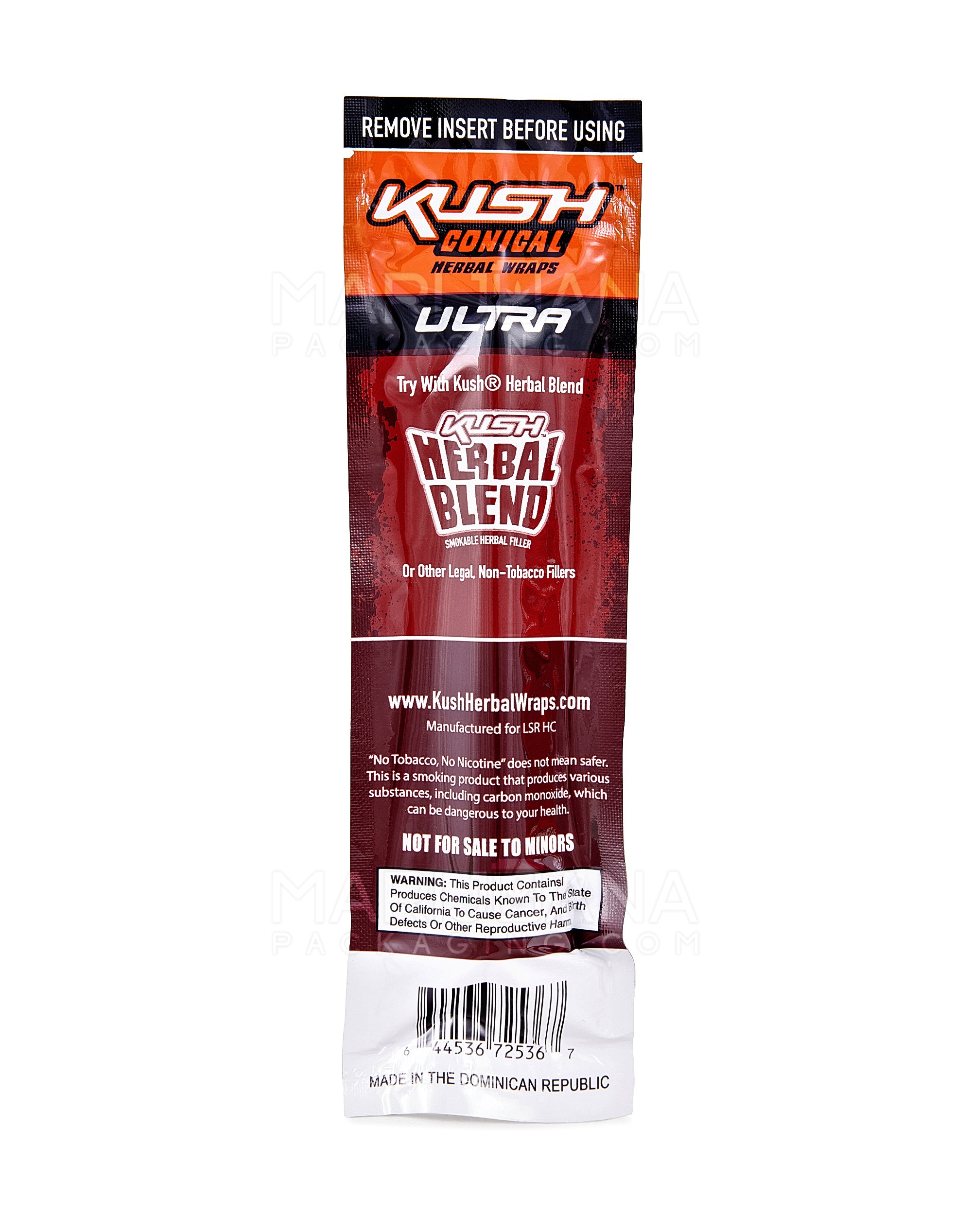 KUSH | 'Retail Display' Ultra Herbal Hemp Conical Wraps | 157mm - Sweet - 15 Count - 3
