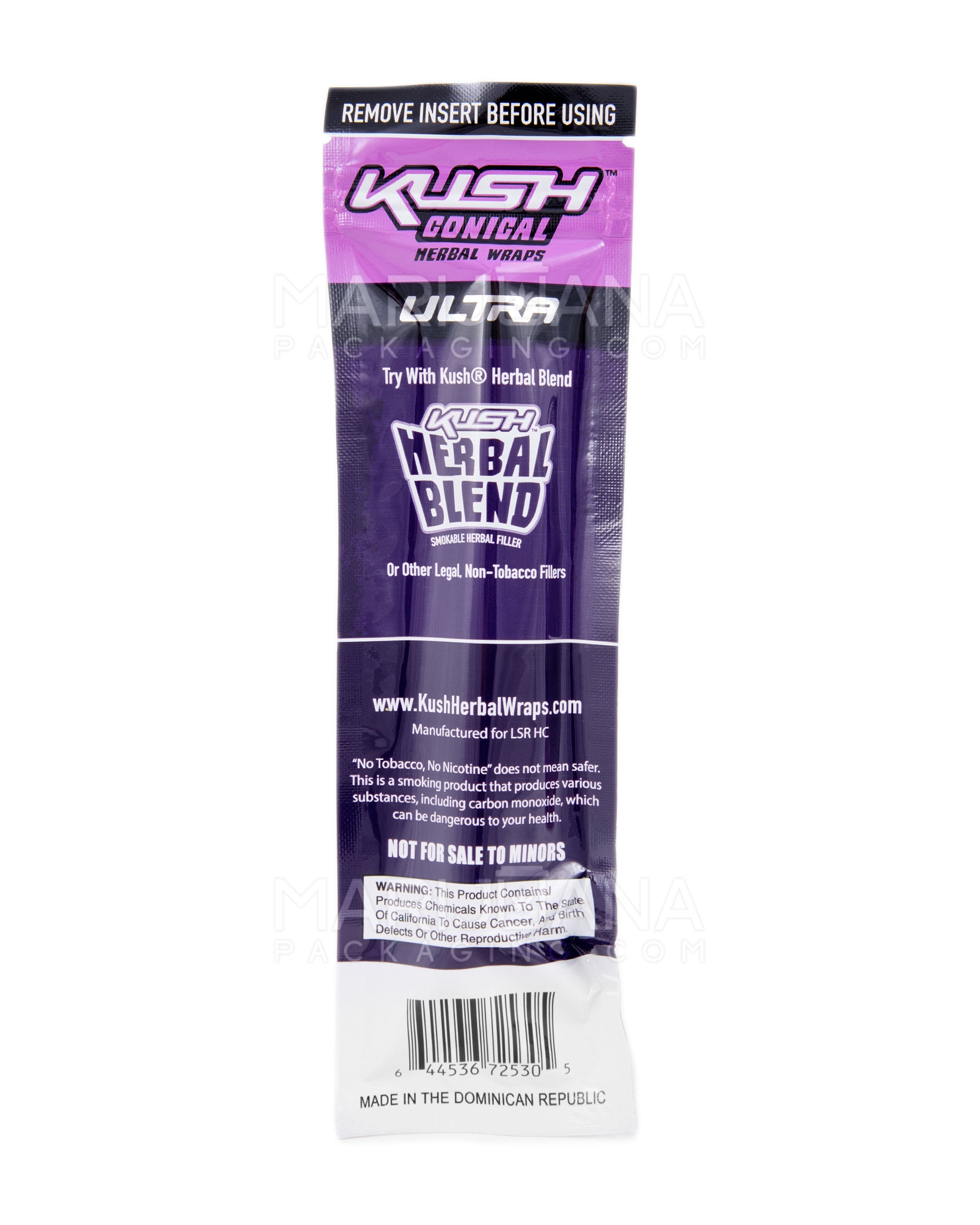 KUSH | 'Retail Display' Ultra Herbal Hemp Conical Wraps | 157mm - Mixed Grape - 15 Count - 3