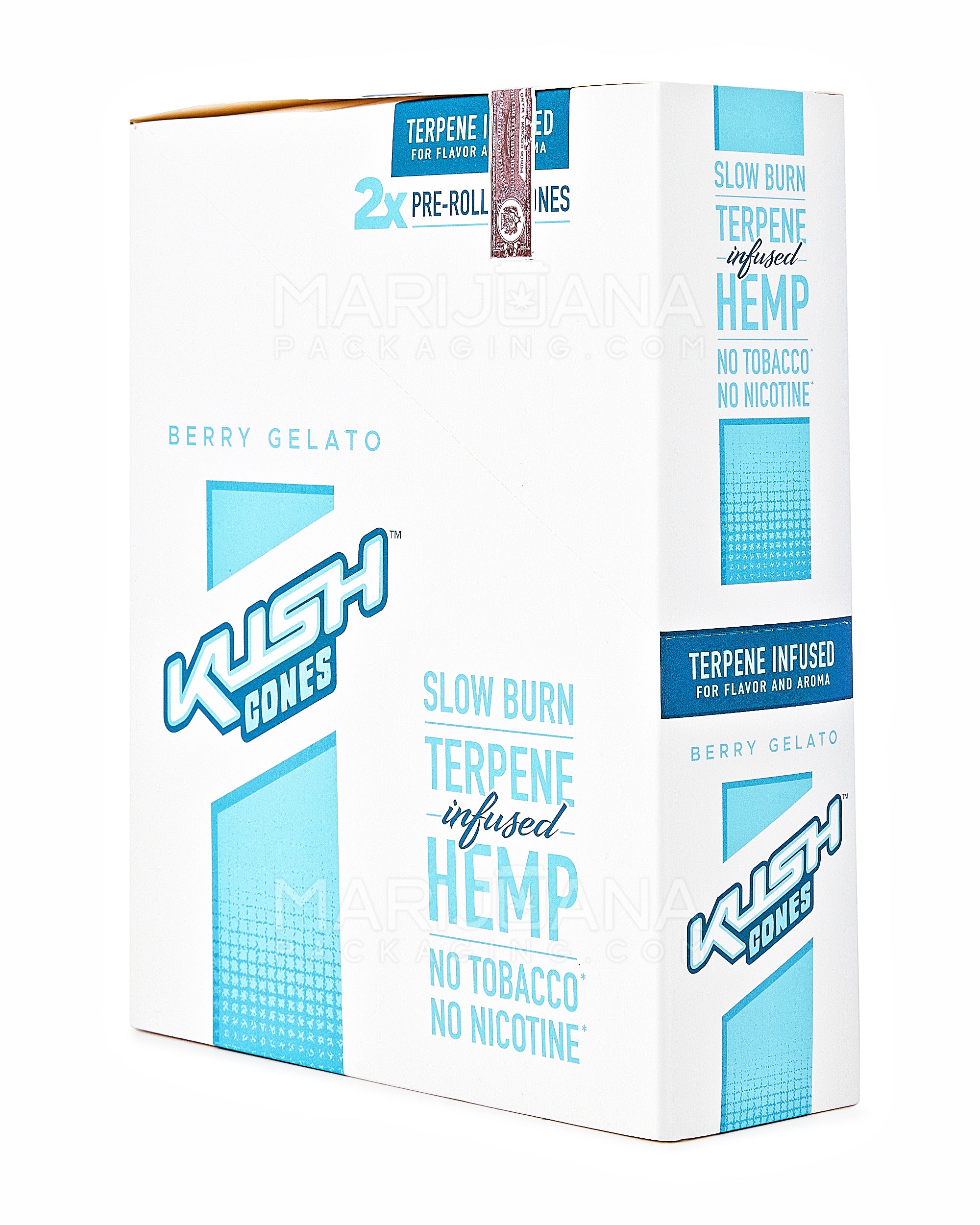 KUSH | 'Retail Display' Terpene Infused Herbal Conical Wraps | 160mm - Berry Gelato - 12 Count - 4