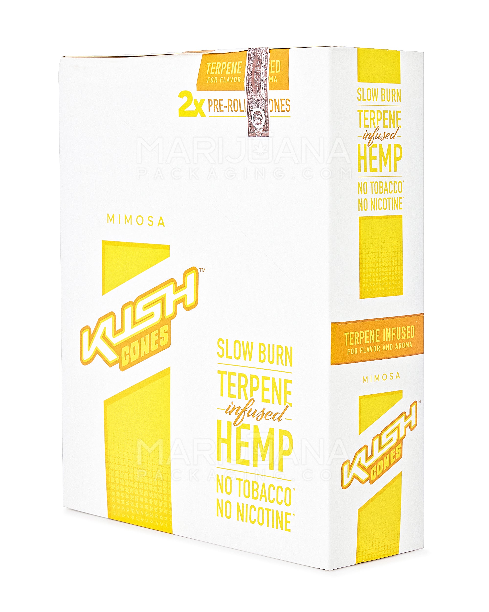 KUSH | 'Retail Display' Terpene Infused Herbal Conical Wraps | 160mm - Mimosa - 12 Count - 4