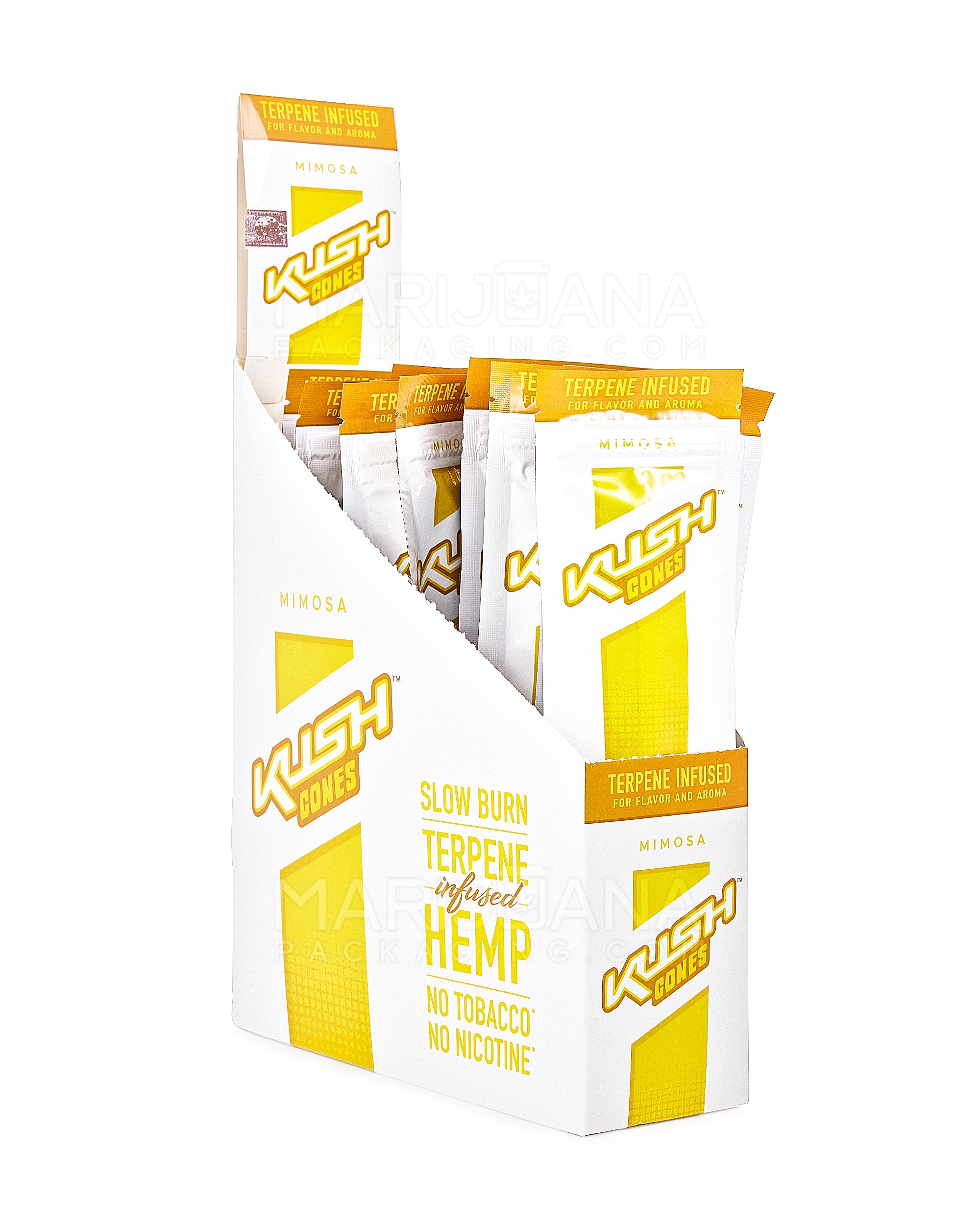 KUSH | 'Retail Display' Terpene Infused Herbal Conical Wraps | 160mm - Mimosa - 12 Count - 1
