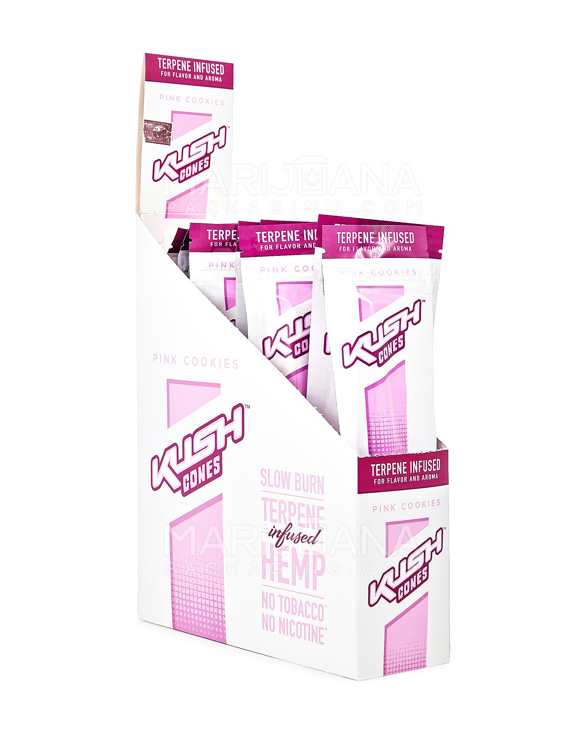 KUSH | 'Retail Display' Terpene Infused Herbal Conical Wraps | 160mm - Pink Cookies - 12 Count - 1