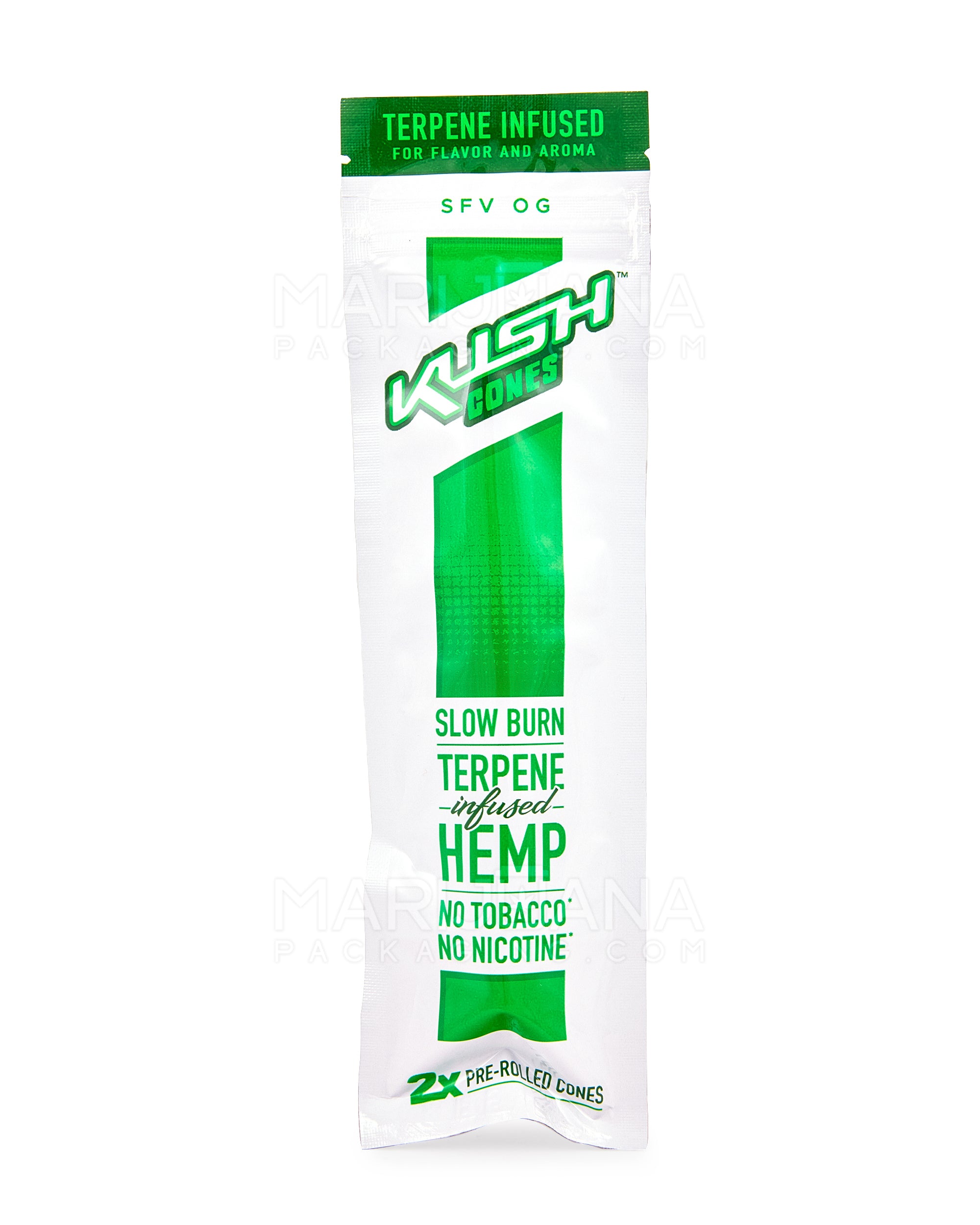 KUSH | 'Retail Display' Terpene Infused Herbal Conical Wraps | 160mm - SFV OG - 12 Count - 2