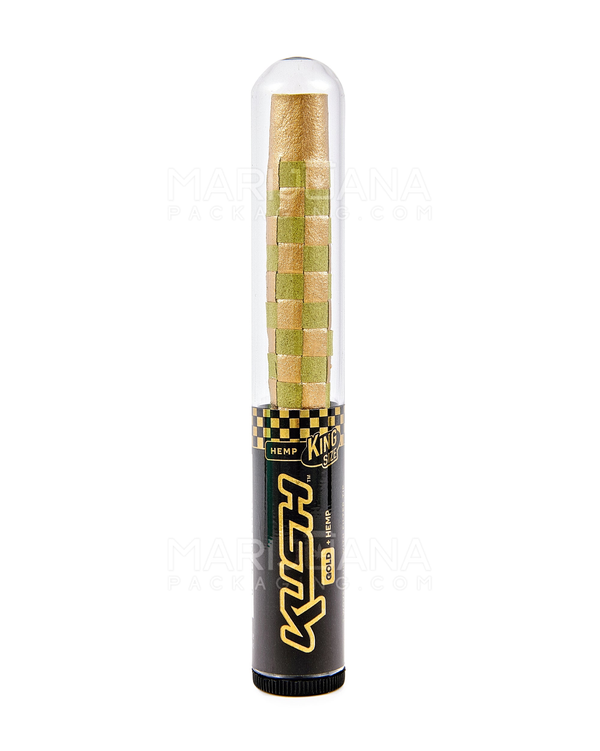 KUSH | 'Retail Display' 24K Gold King Size Woven Hemp Pre Rolled Cones | 63mm - Edible Gold - 4 Count - 2