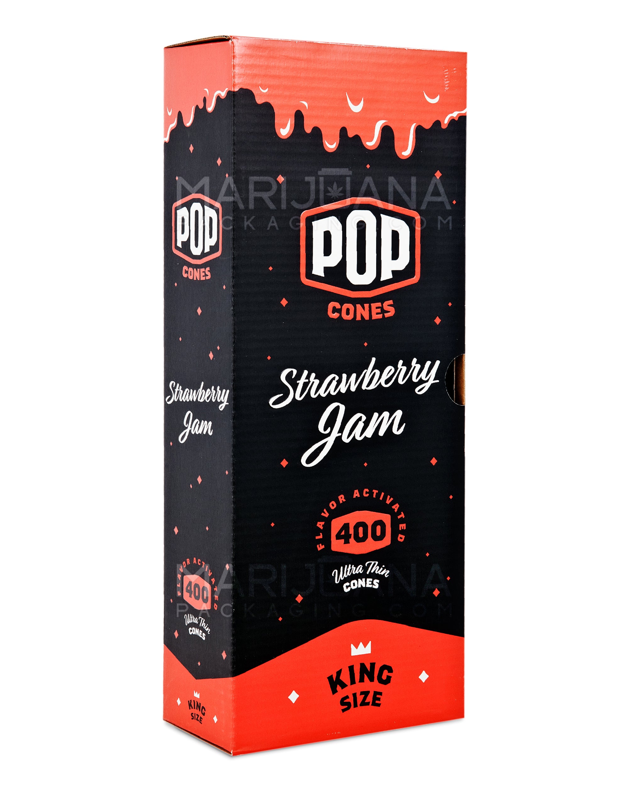 POP CONES | King Size Unbleached Pre-Rolled Cones | 109mm - Strawberry Jam - 400 Count - 1