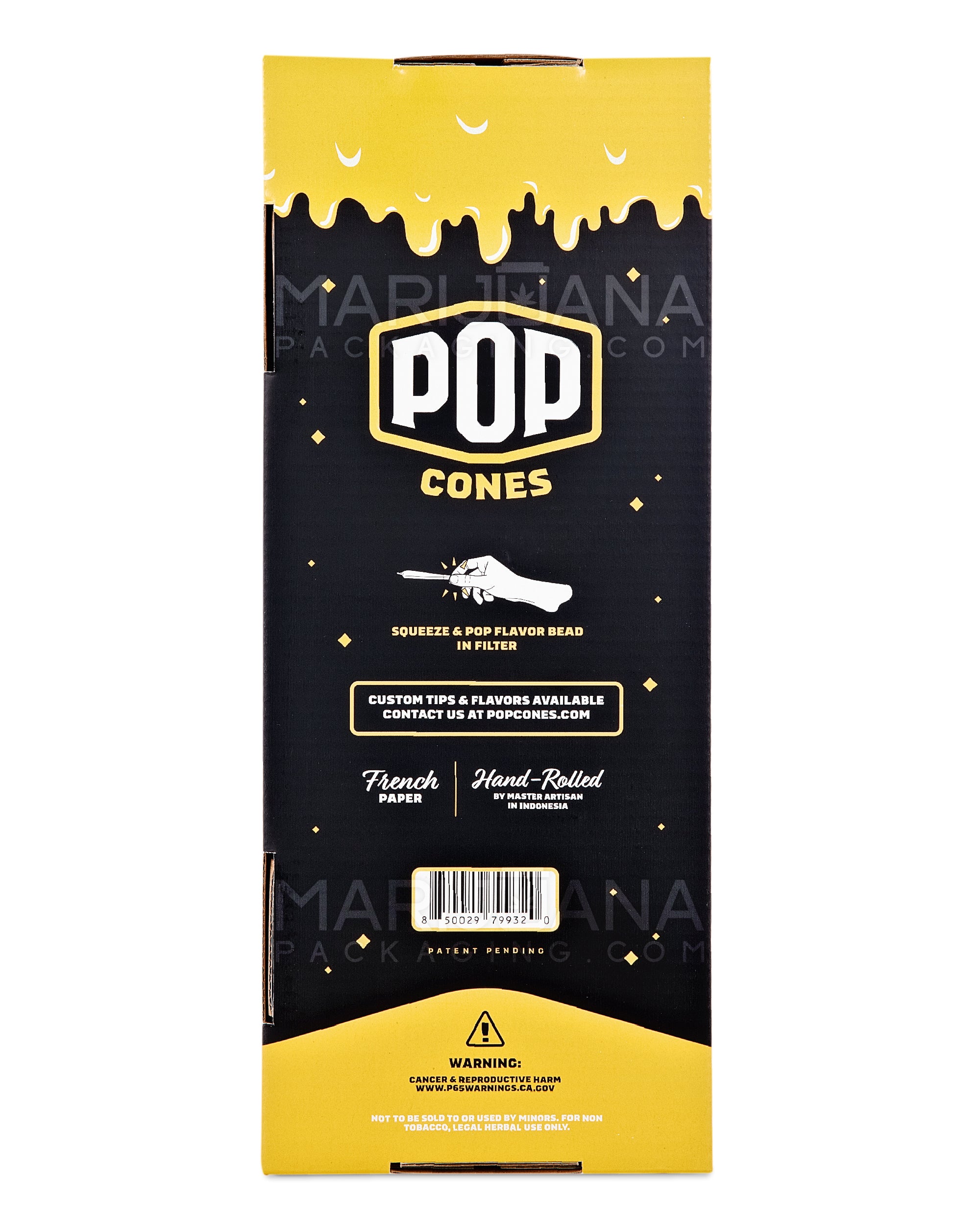 POP CONES | King Size Unbleached Pre-Rolled Cones | 109mm - Banana Cream - 400 Count - 6
