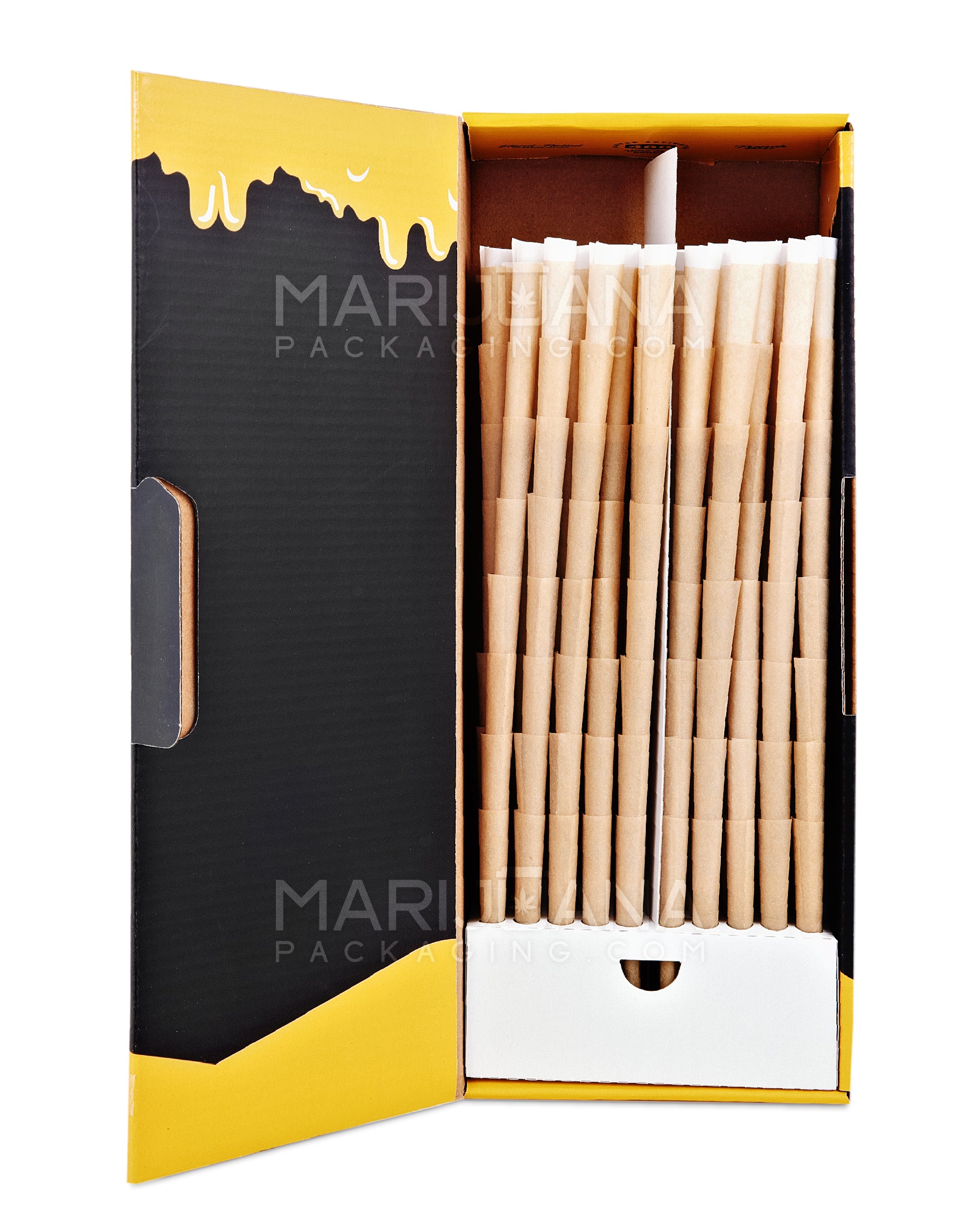 POP CONES | 1 1/4 Size Unbleached Pre-Rolled Cones | 84mm - Banana Cream - 400 Count - 2