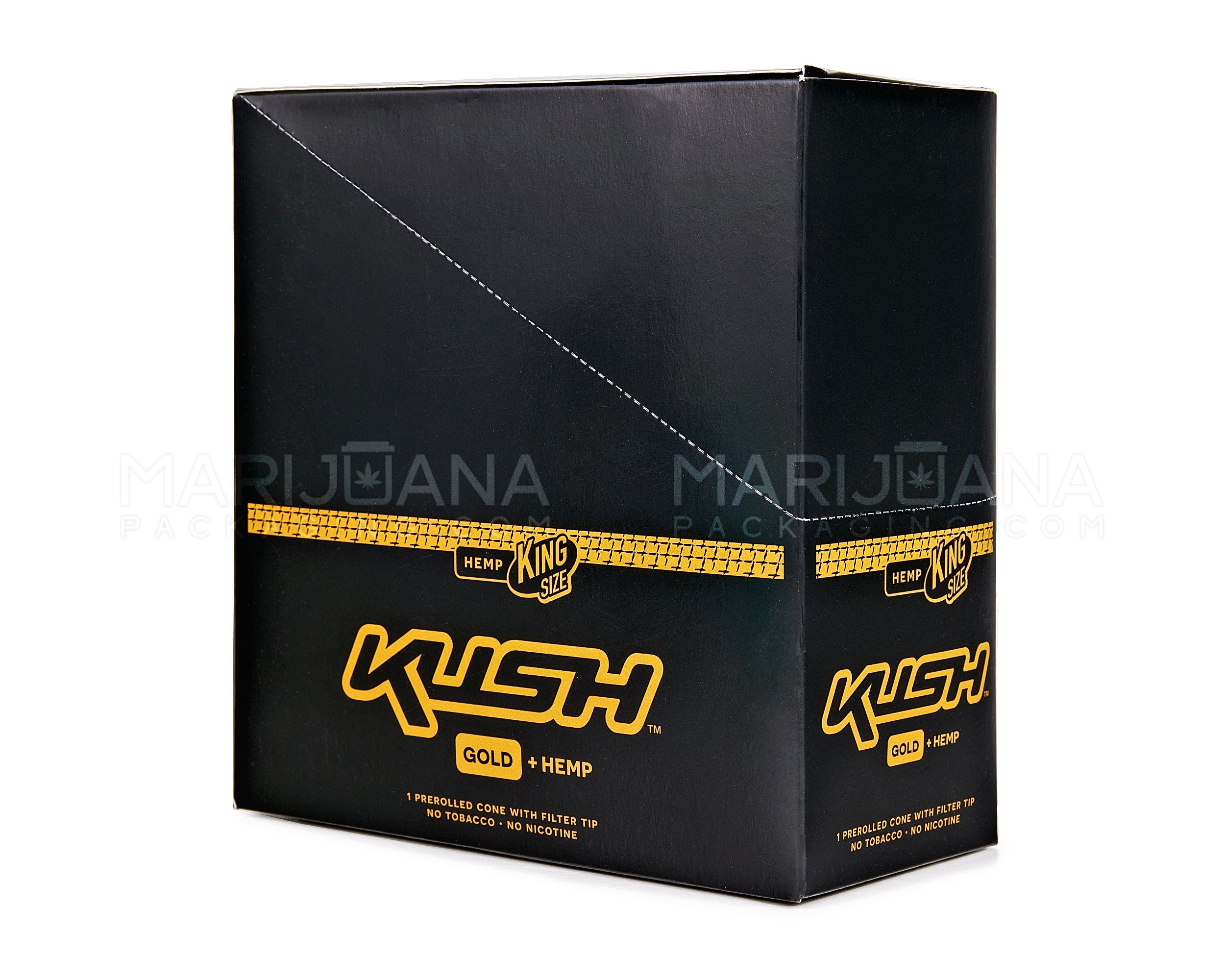 KUSH | 'Retail Display' 24K Gold King Size Hemp Pre Rolled Cones | 63mm - Edible Gold - 8 Count - 6