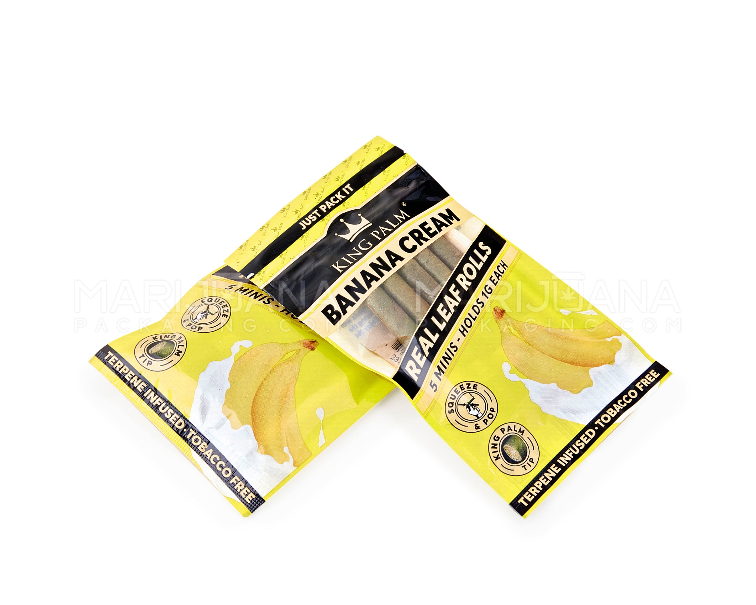KING PALM | 'Retail Display' Mini Green Natural Leaf Blunt Wraps | 84mm - Banana Cream - 15 Count
