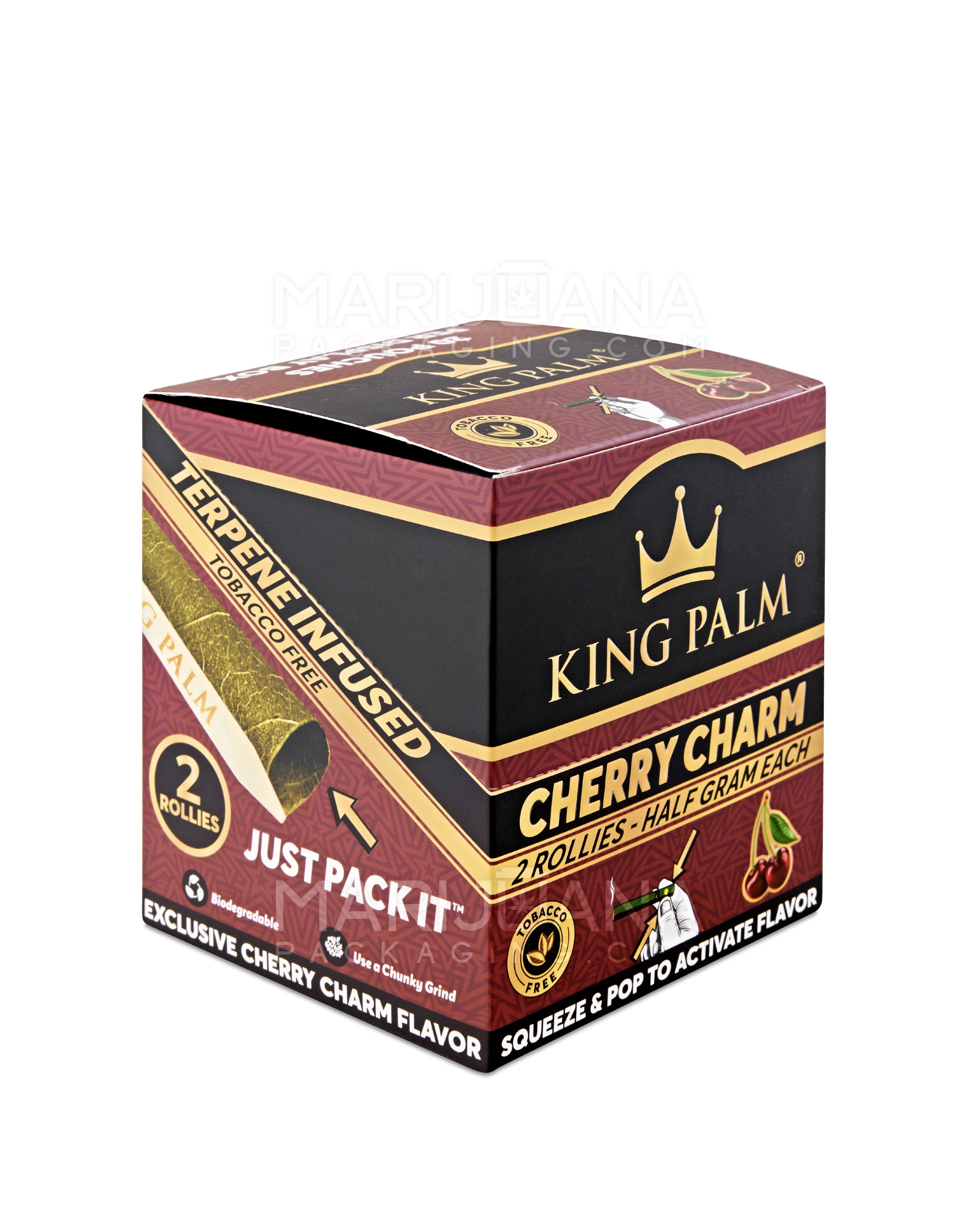 KING PALM | 'Retail Display' Rollie Green Natural Leaf Blunt Wraps | 54mm - Cherry Charm - 20 Count - 2