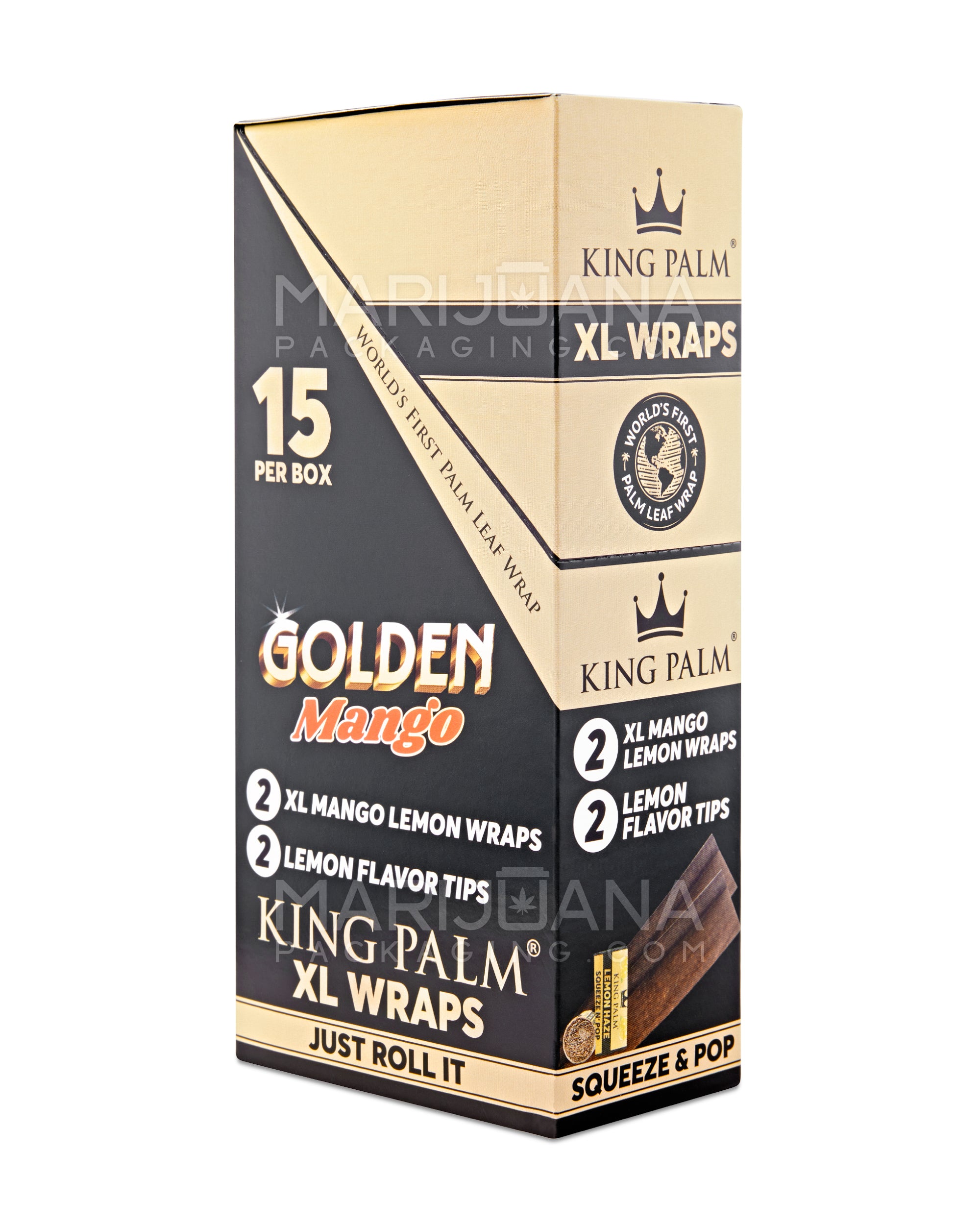 KING PALM | 'Retail Display' Palm Leaf Blunt Wraps | 106mm - Golden Mango - 15 Count