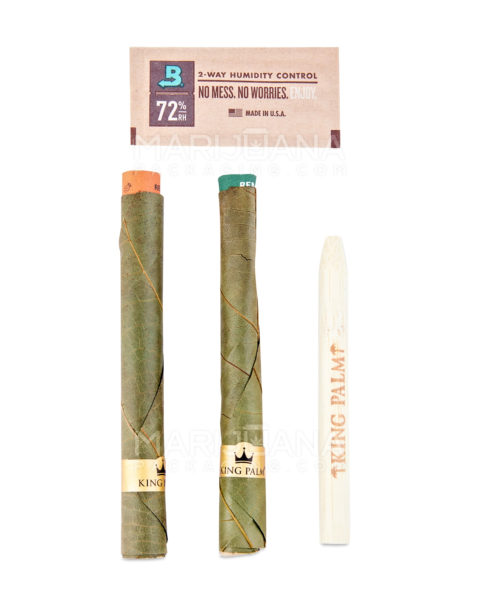 KING PALM | 'Retail Display' Green Natural Leaf Dual Blunt Wraps | 104mm - Pine Drip/Watermelon - 20 Count