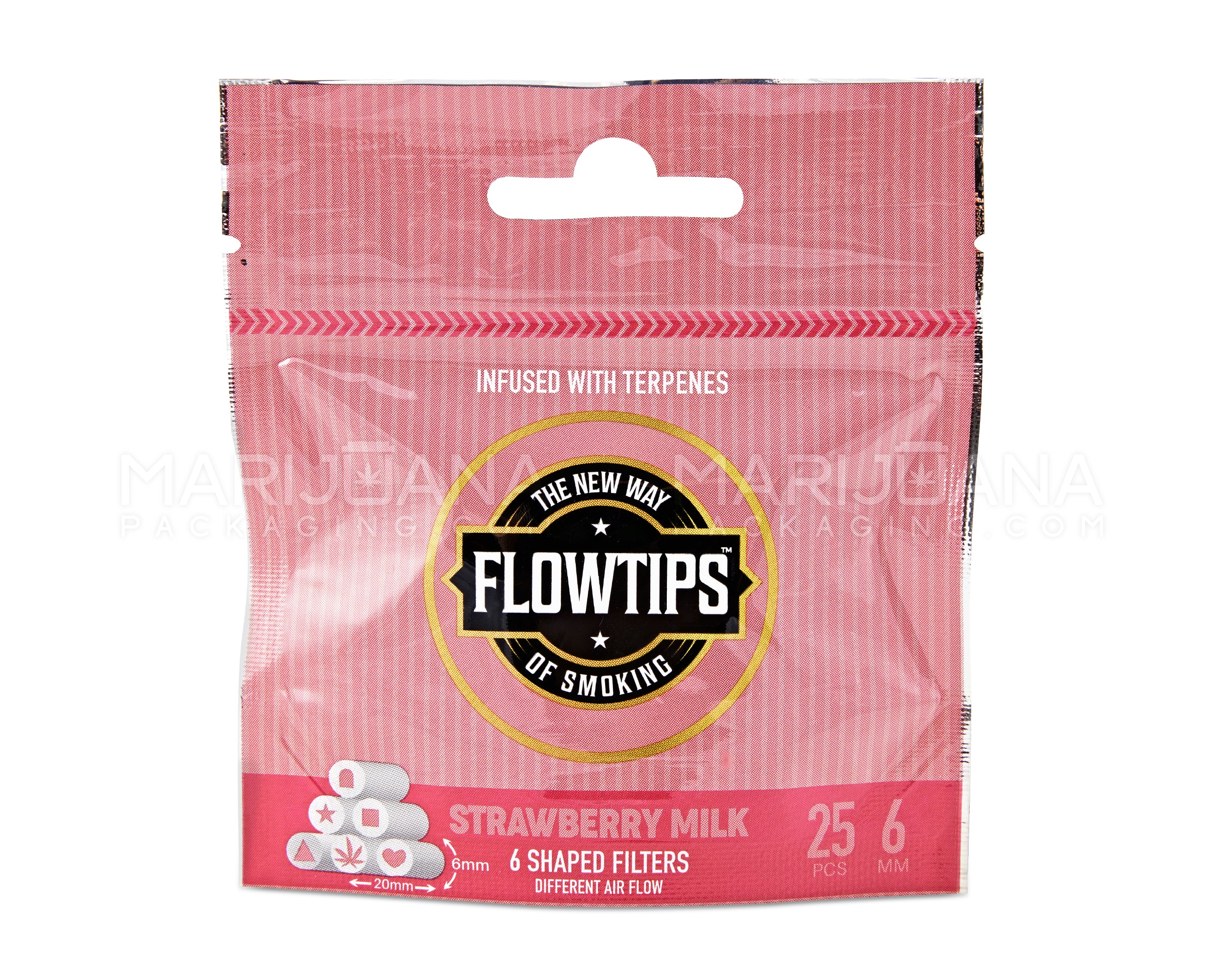 FLOWTIPS | 'Retail Display' Terpene-Infused Filter Tips | 20mm - Strawberry Milk - 10 Count