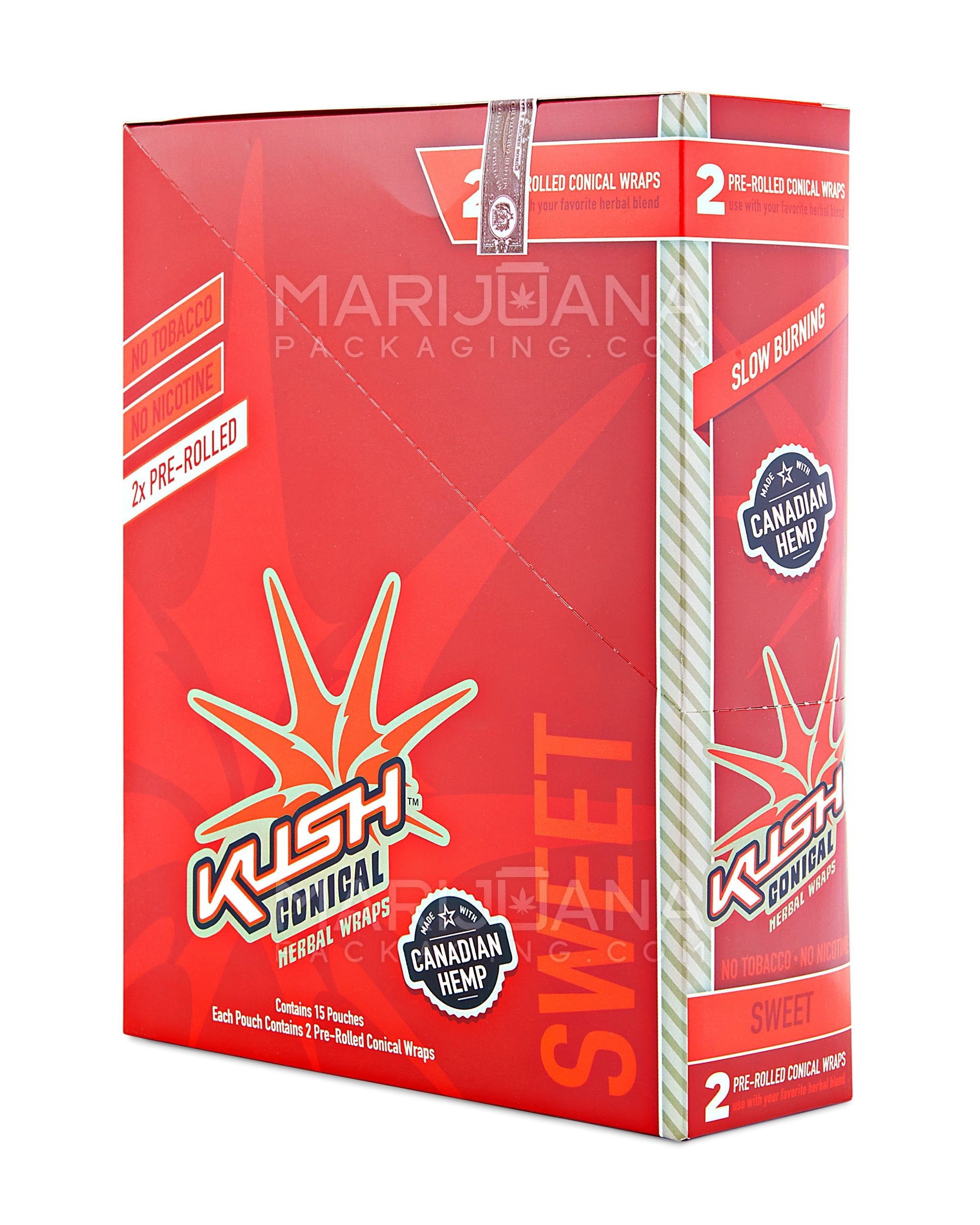 KUSH | 'Retail Display' Herbal Hemp Conical Wraps | 157mm - Sweet - 15 Count - 4