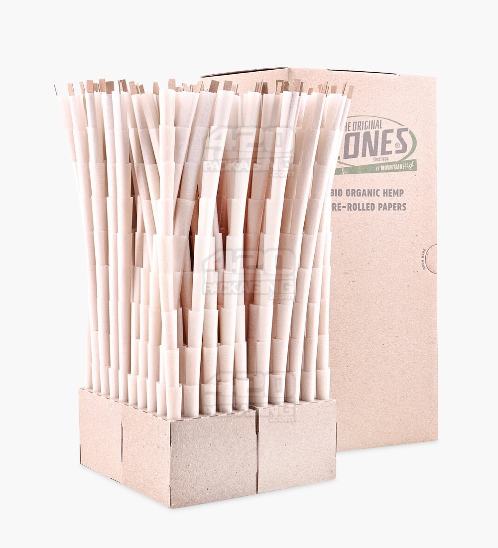 The Original Cones 84mm 1 1/4 Size Organic Hemp Paper Pre Rolled Cones w/ Filter Tip 900/Box - 1