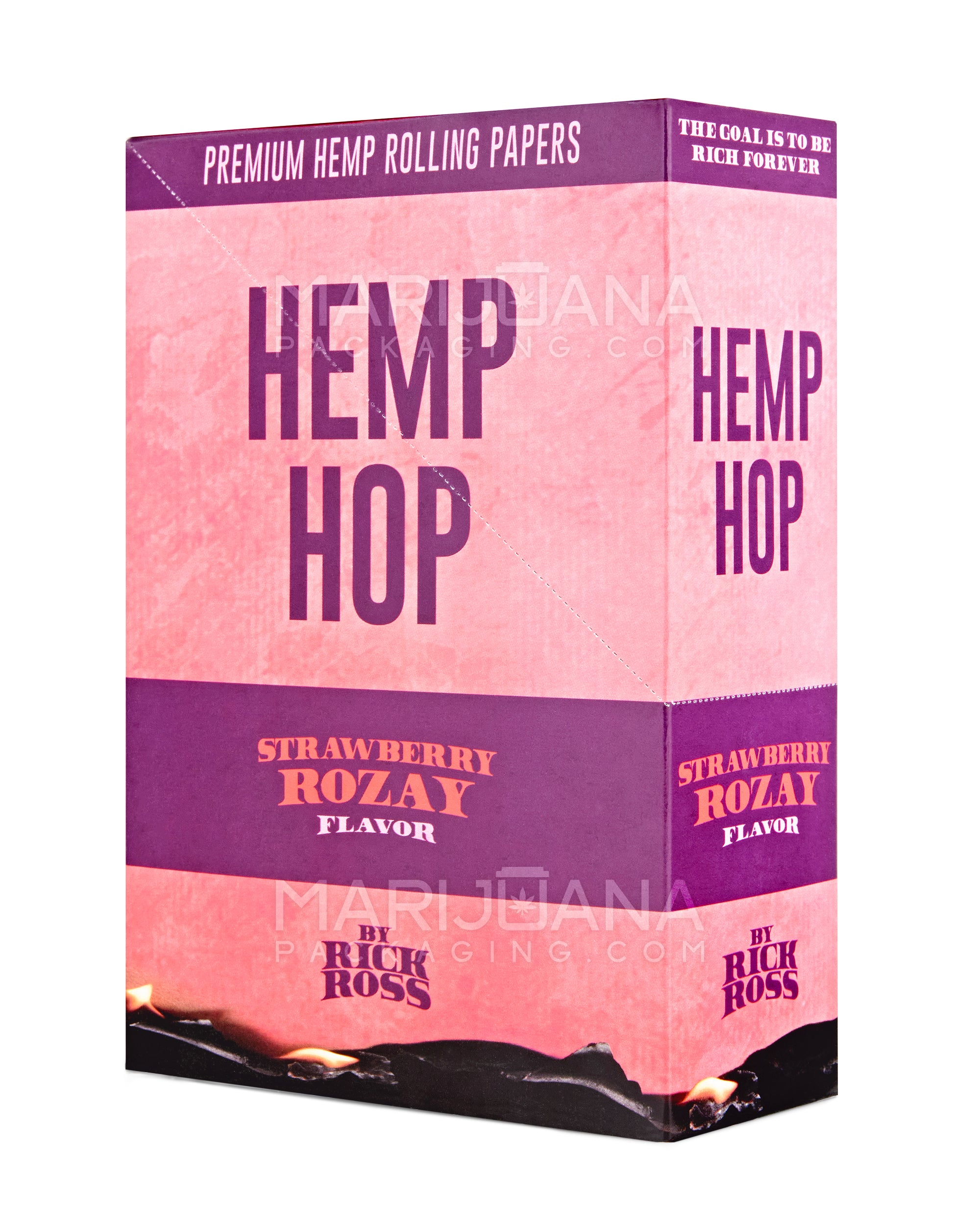Hemp Hop | 'Retail Display' King Size Organic Hemp Rolling Papers | 109mm - Rozay Strawberry - 25 Count - 6