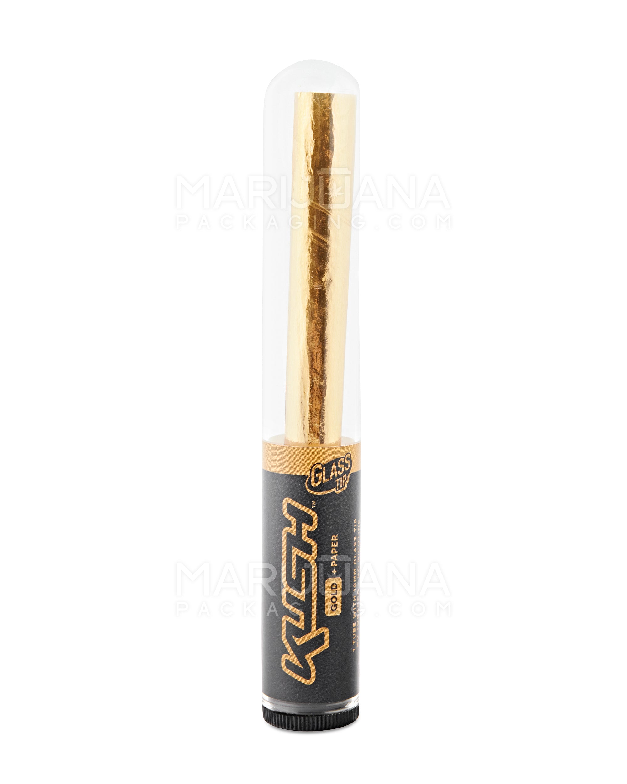 KUSH | 'Retail Display' 24K Gold King Size Paper Pre Rolled Cones w/ Glass Filter Tip | 109mm - Edible Gold - 8 Count