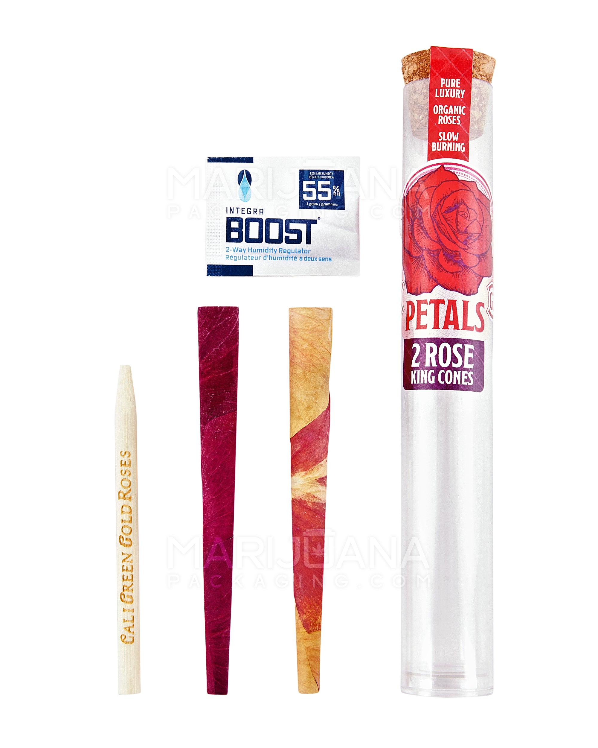 PETALS | 'Retail Display' Organic Rose Petal King Size Pre-Rolled Cones | 109mm - Organic Rose Paper - 24 Count - 3