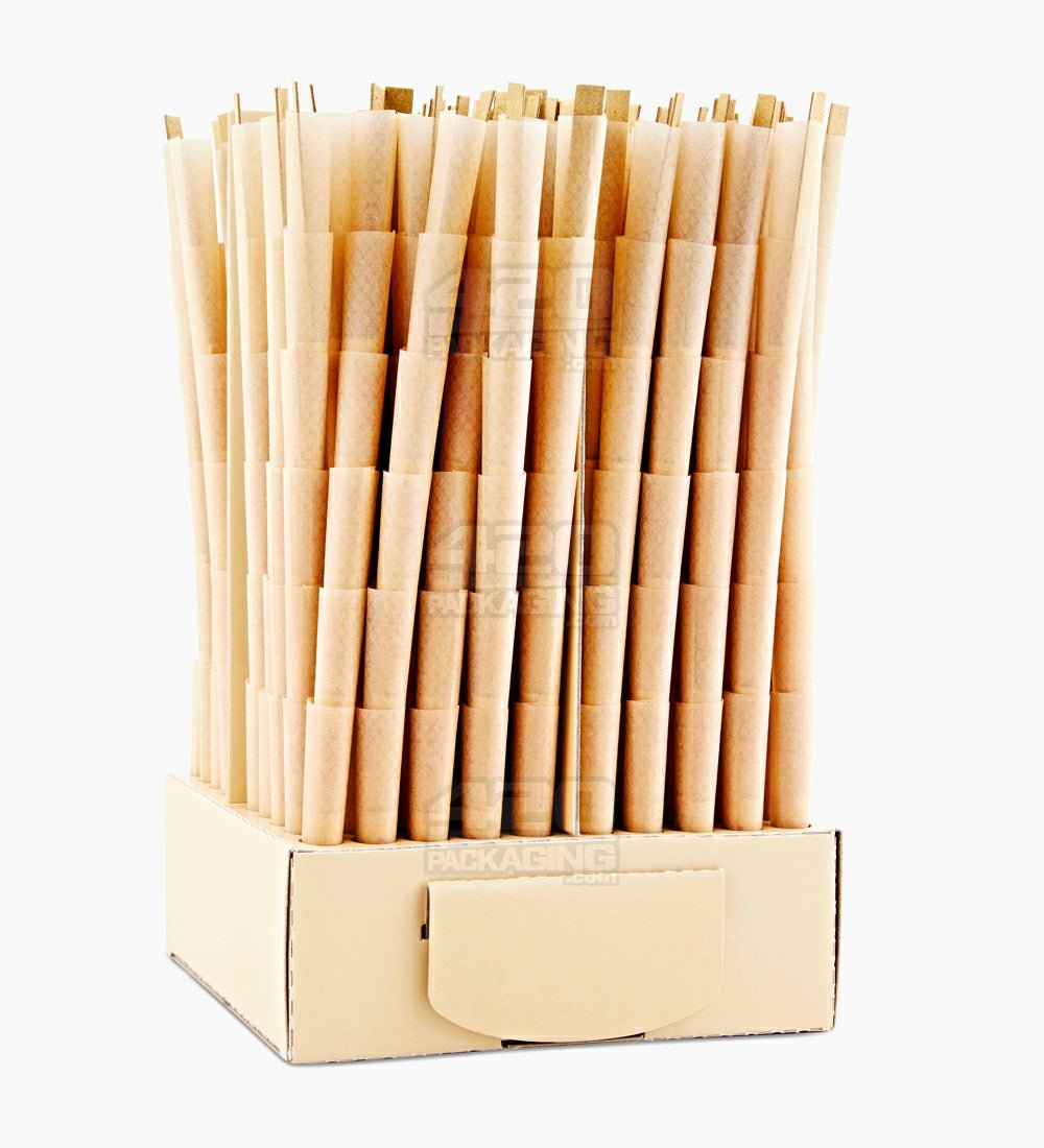 RAW 70mm Classic Single Sized Pre Rolled Unbleached Cones 600/Box - 2