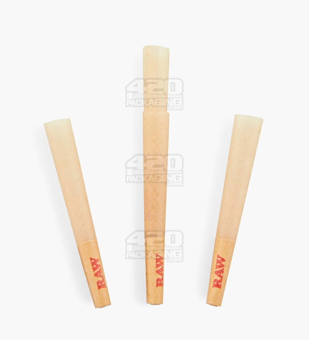 RAW 70mm Classic Single Sized Pre Rolled Unbleached Cones 600/Box - 3