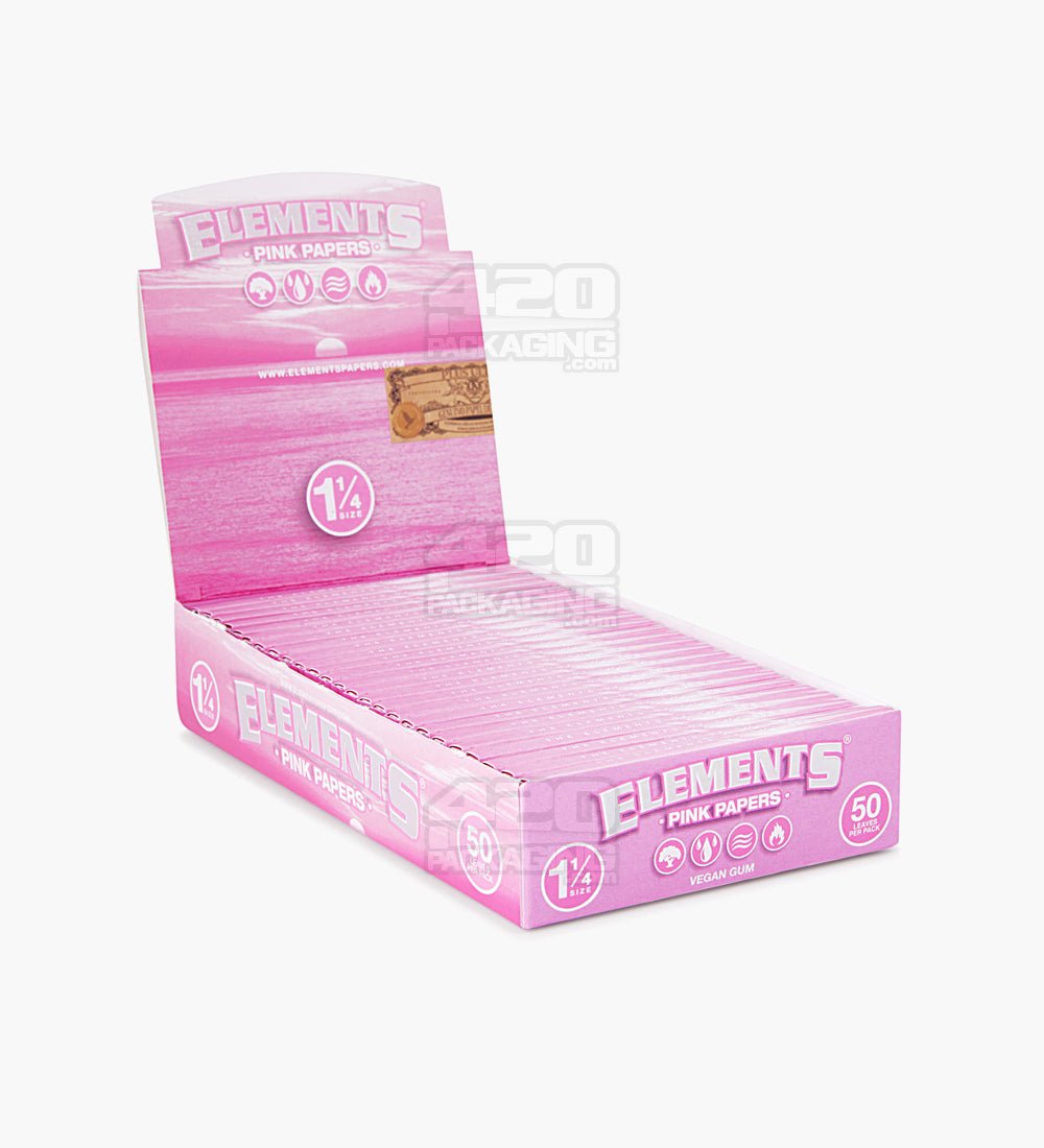 Elements 83mm Ultra Thin Pink Rice Paper Pre Rolled Cones