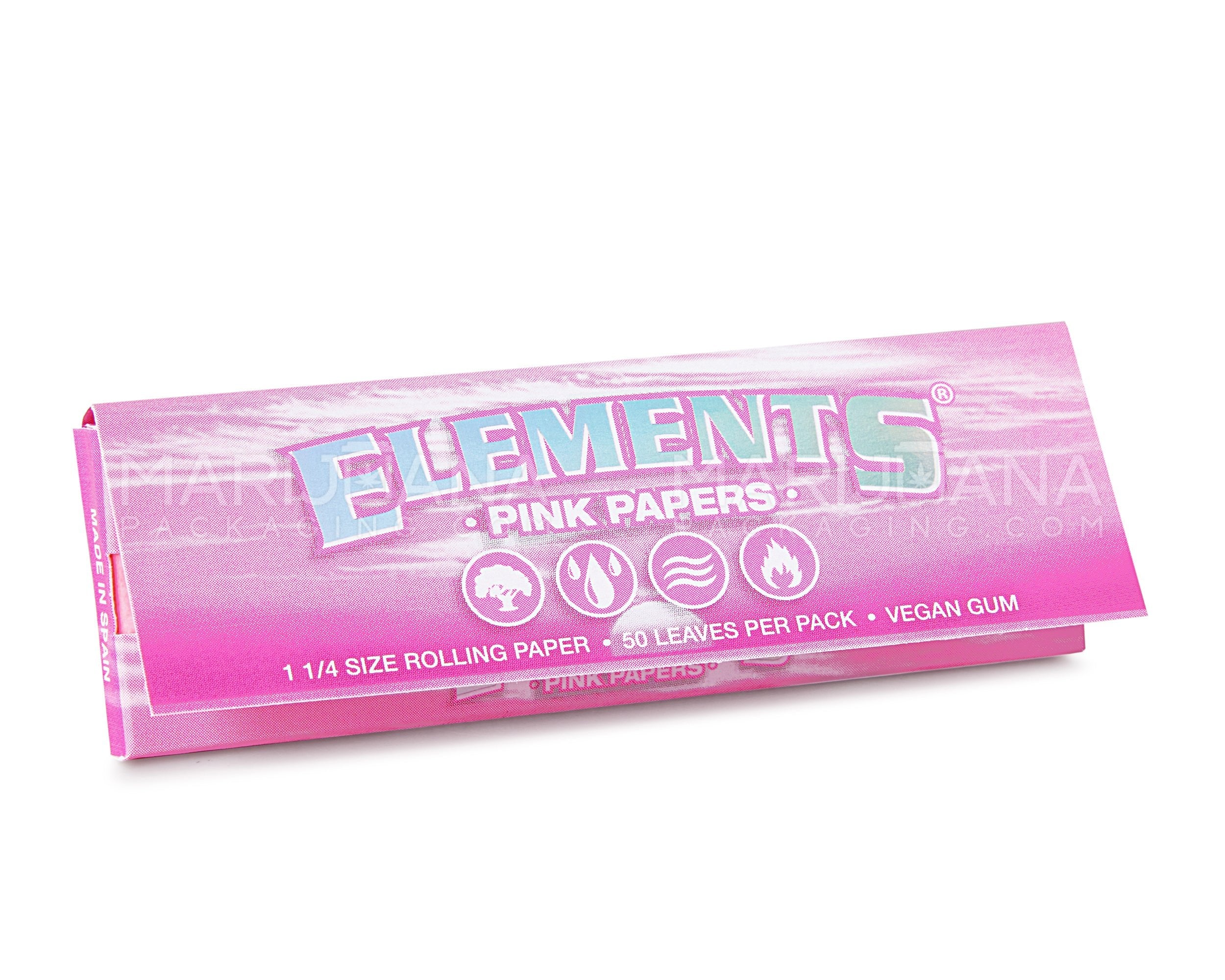 ELEMENTS | 'Retail Display' 1 1/4 Size Ultra Thin Rolling Papers | 83mm - Pink Rice Paper - 50 Count - 2