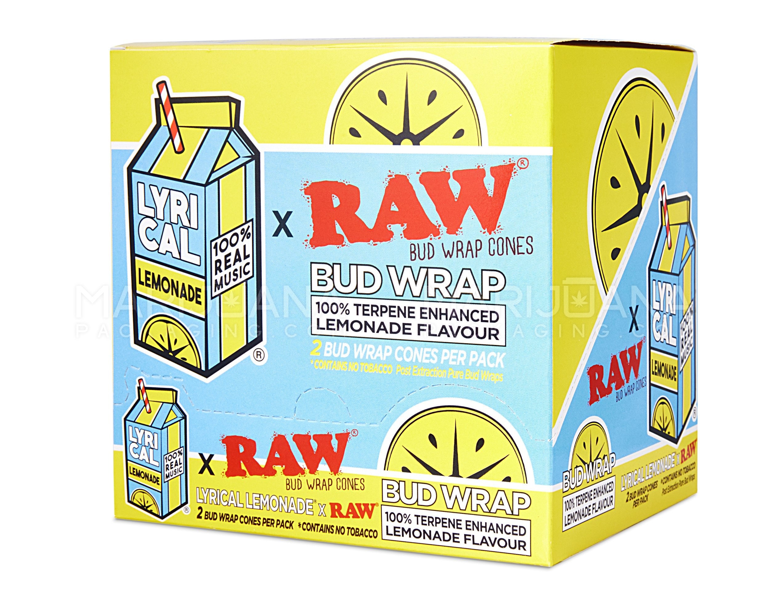 RAW | 'Retail Display' Lyrical Lemonade Terpene Organic Hemp Blunt Wraps | 109mm - Lemonade - 12 Count - 7
