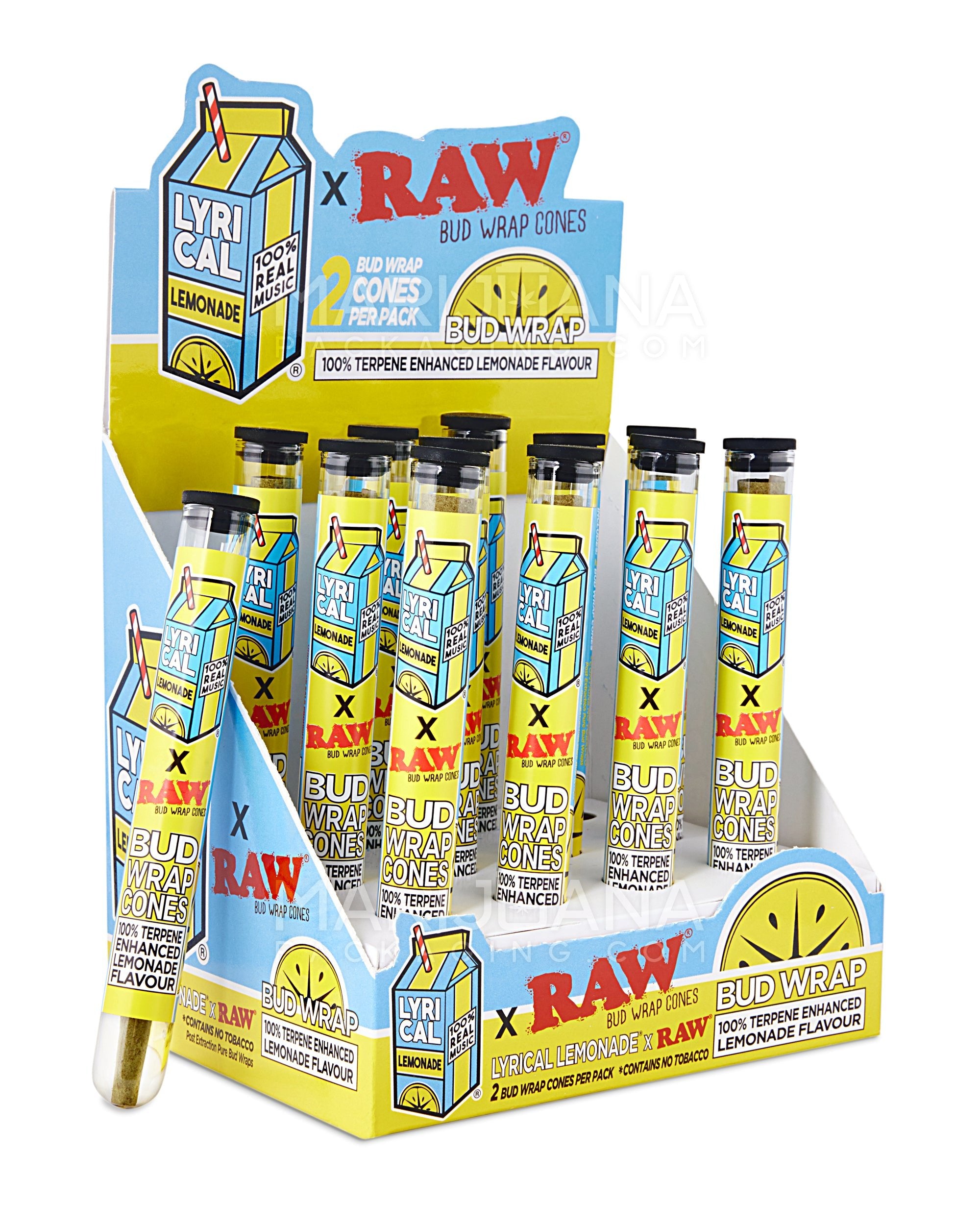 RAW | 'Retail Display' Lyrical Lemonade Terpene Organic Hemp Blunt Wraps | 109mm - Lemonade - 12 Count - 1