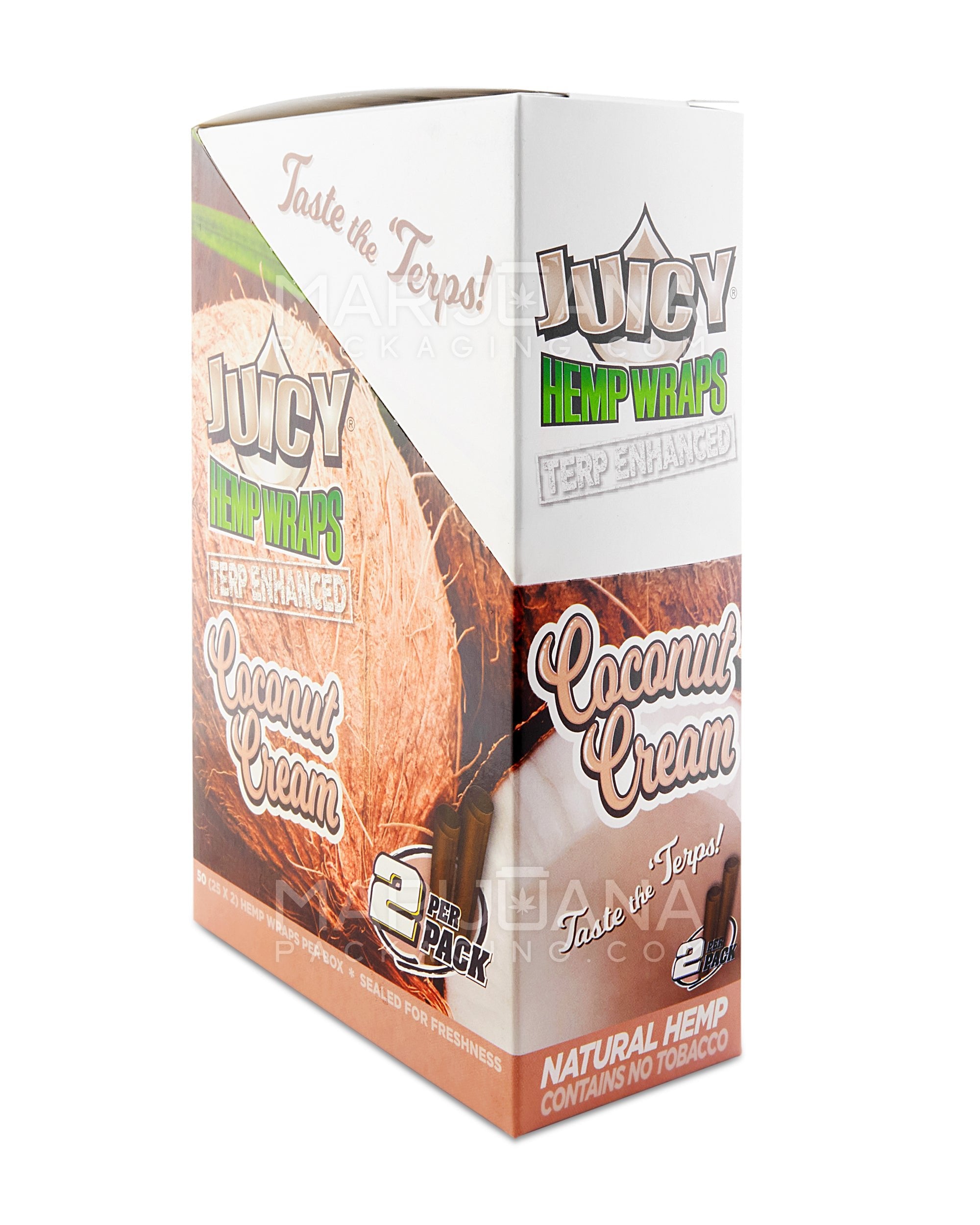 JUICY JAY'S | 'Retail Display' Terp Enhanced Natural Hemp Wraps | 109mm - Coconut Cream - 25 Count - 2