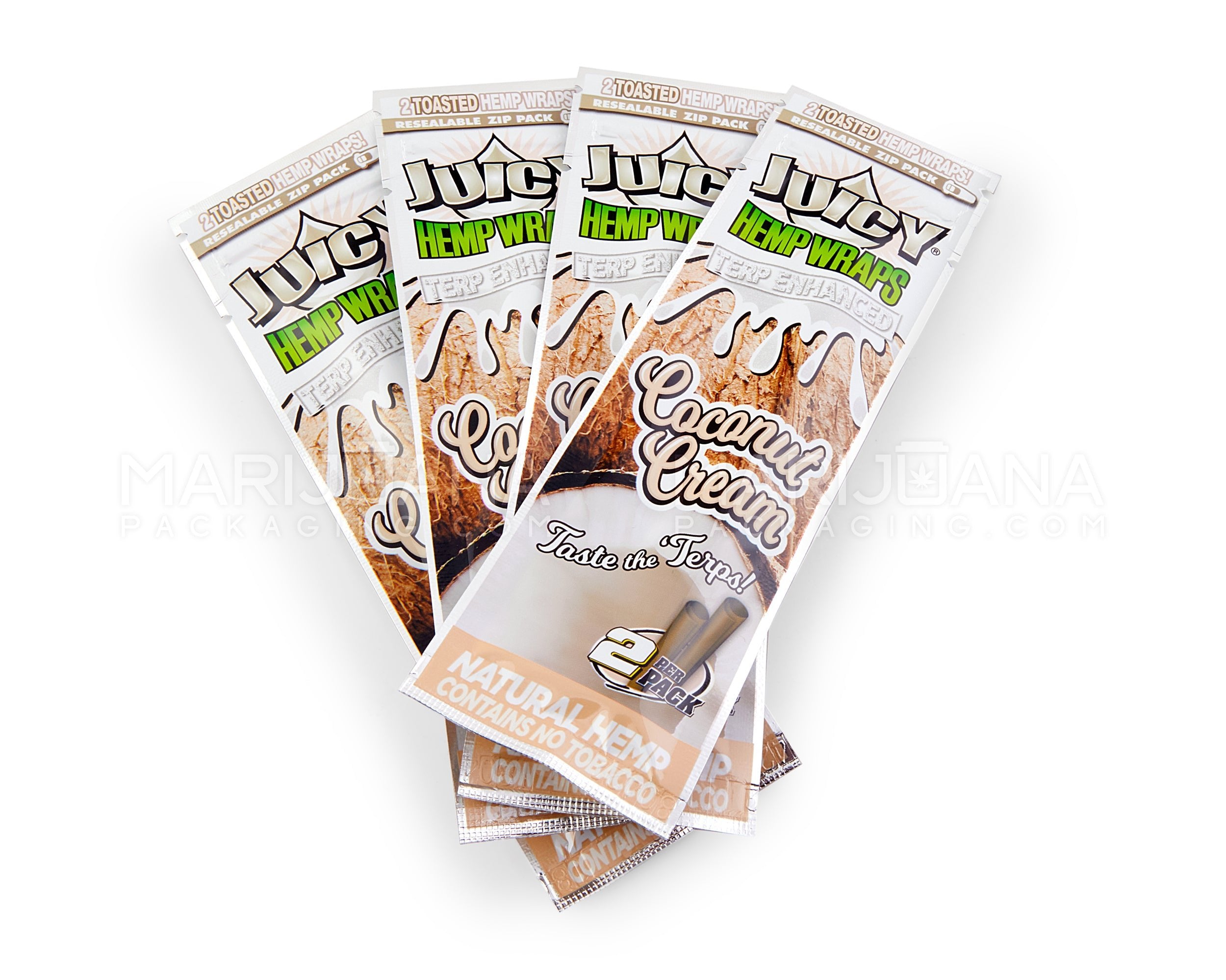 JUICY JAY'S | 'Retail Display' Terp Enhanced Natural Hemp Wraps | 109mm - Coconut Cream - 25 Count - 3
