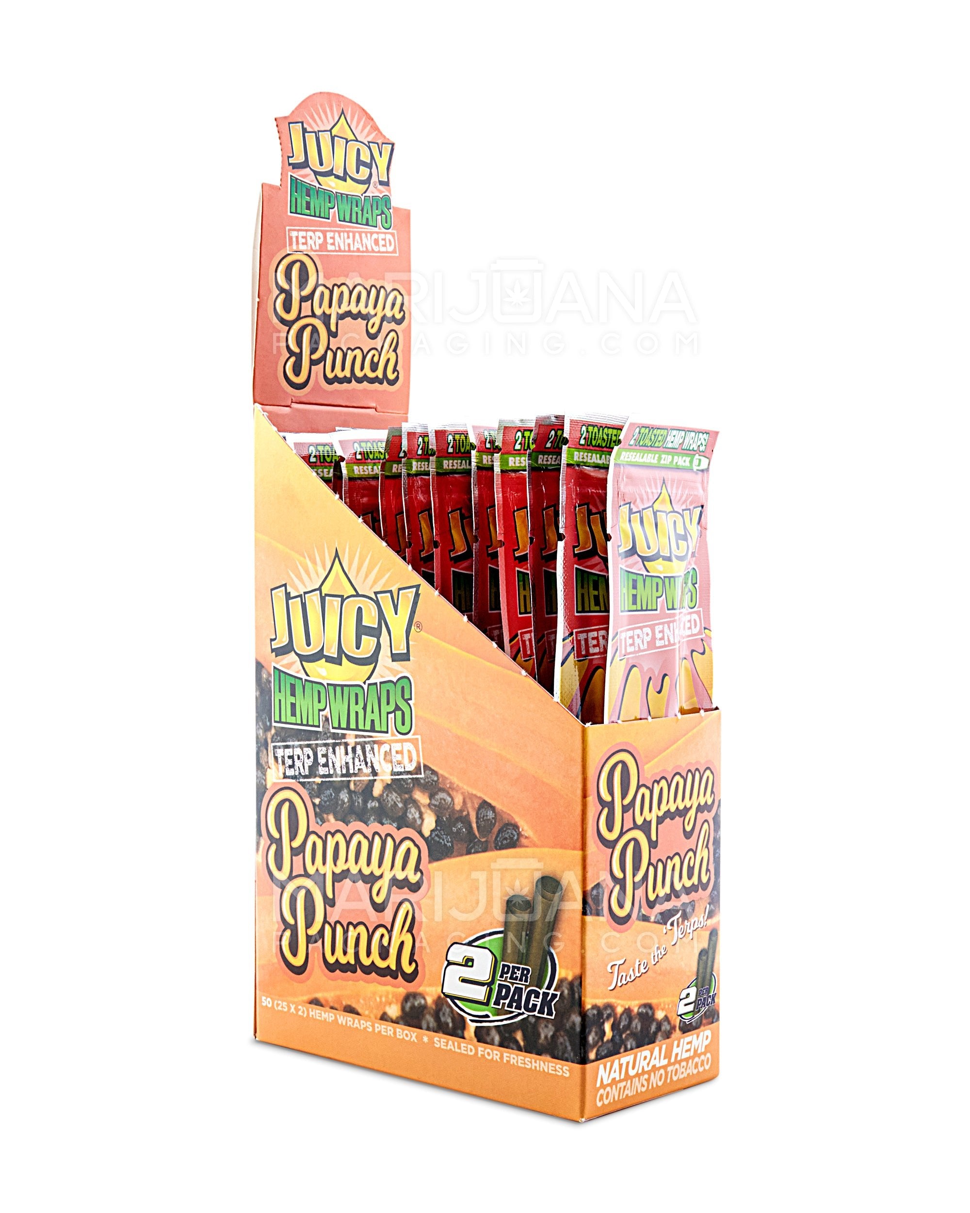 JUICY JAY'S | 'Retail Display' Terp Enhanced Natural Hemp Wraps | 109mm - Papaya Punch - 25 Count - 1