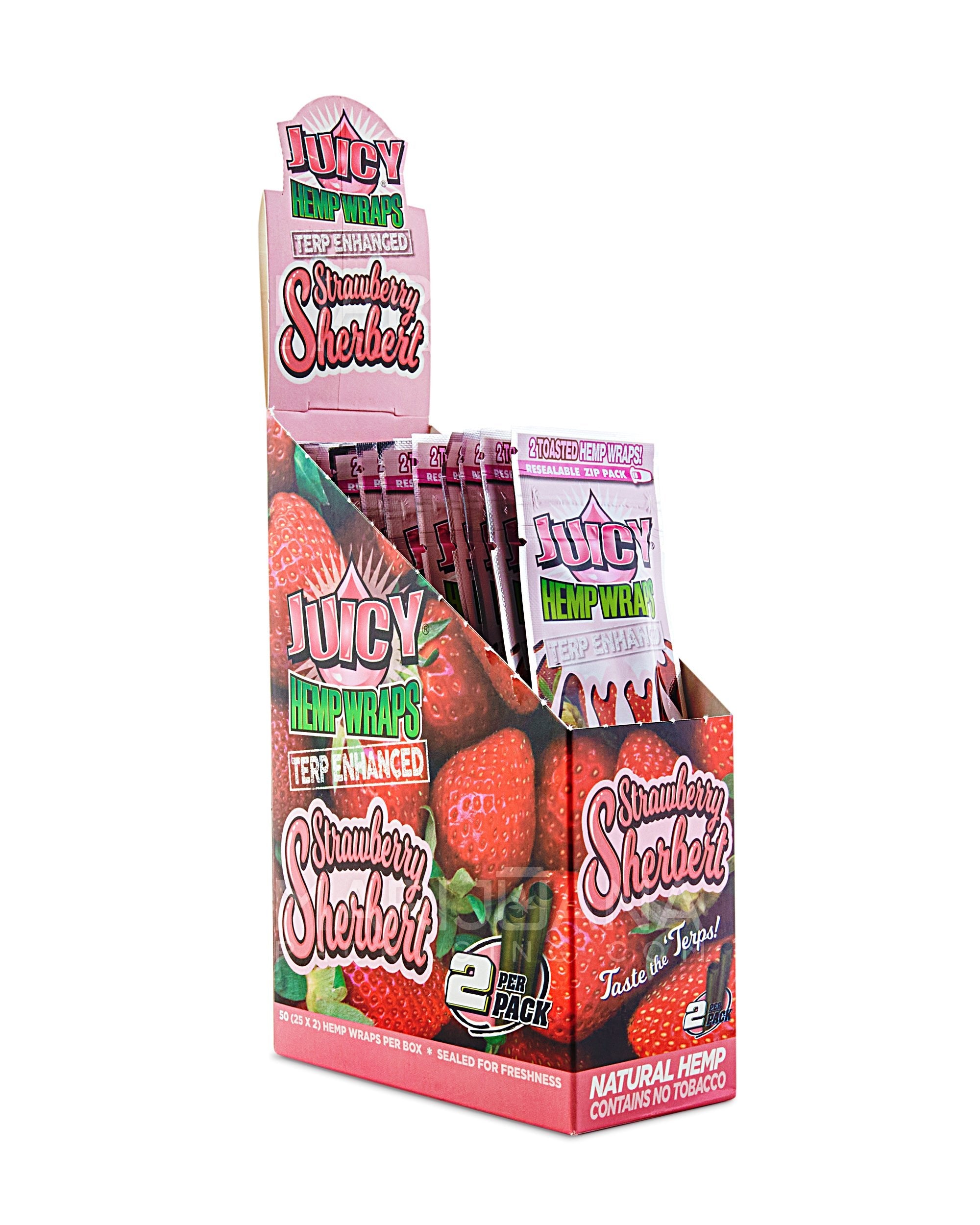 JUICY JAY'S | 'Retail Display' Terp Enhanced Natural Hemp Wraps | 109mm - Strawberry Sherbet - 25 Count - 1