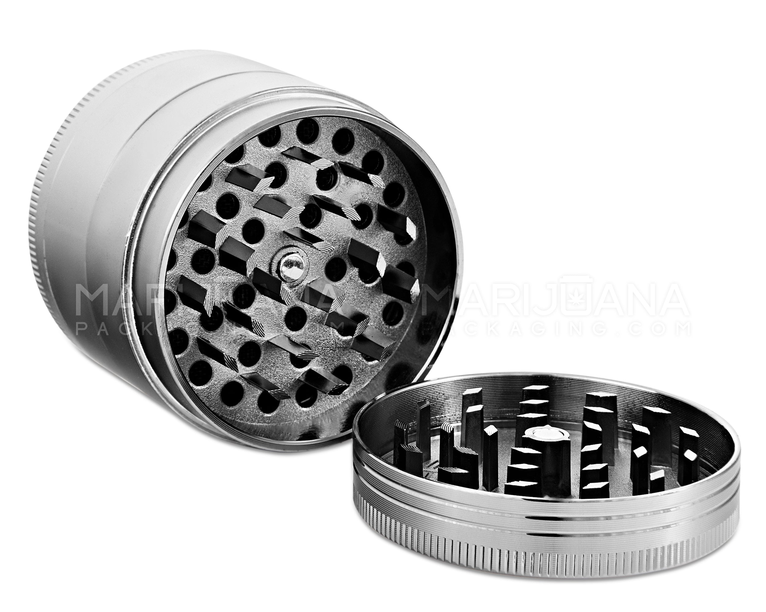 CHROMIUM CRUSHER | Magnetic Metal Precision Grinder w/ Catcher | 4 Piece - 50mm - Silver - 2