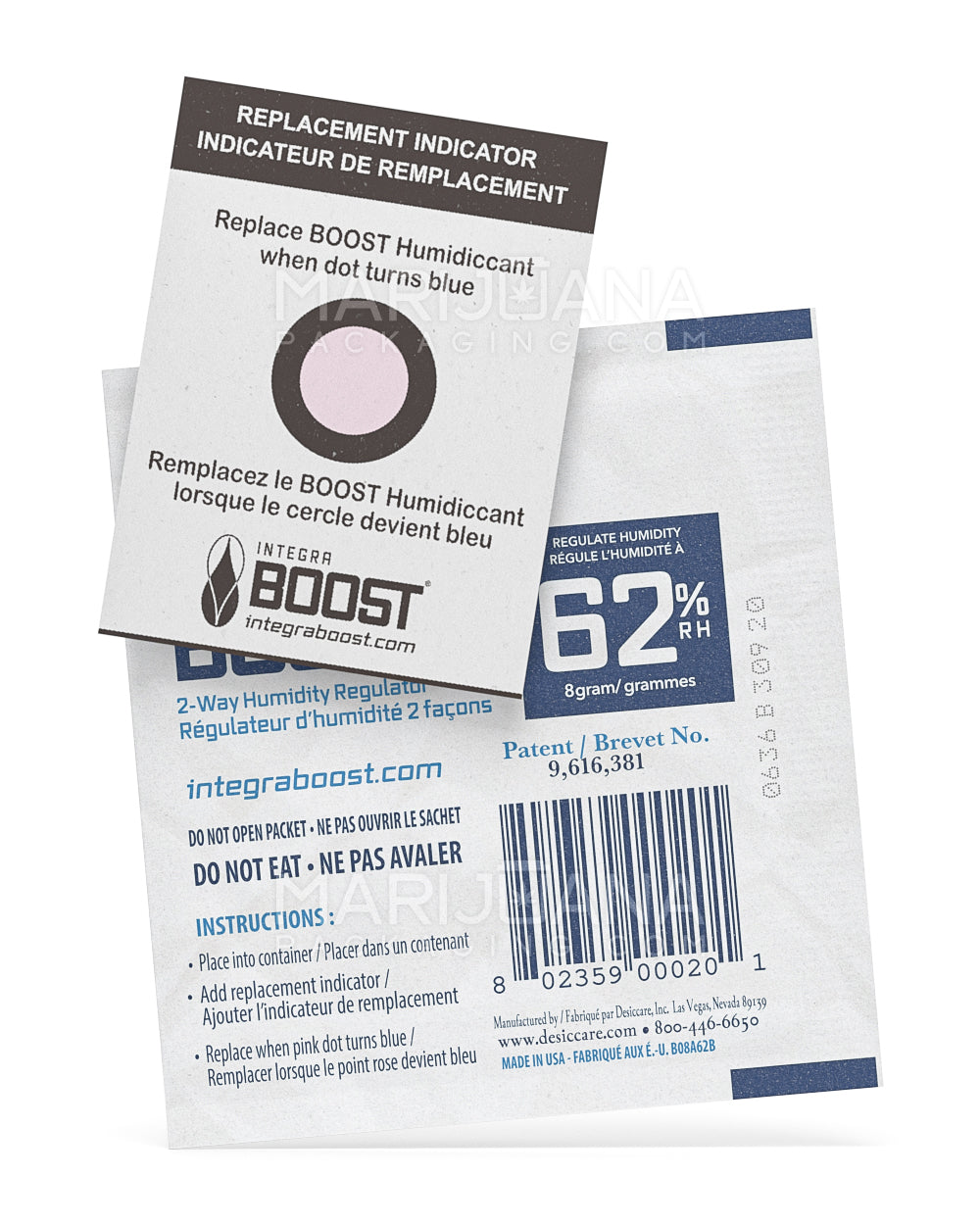 INTEGRA | Boost Humidity Pack | 8 Grams - 62% - 50 Count - 5