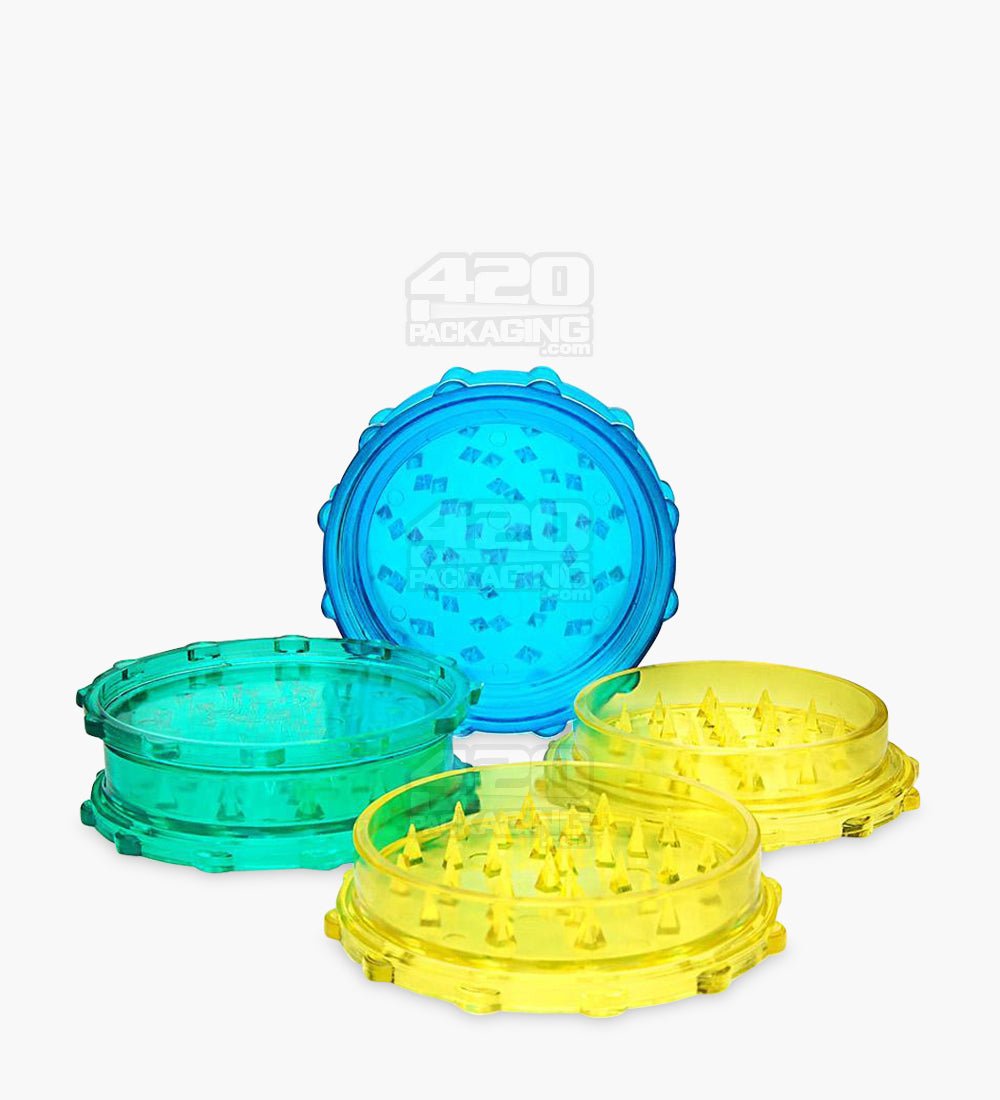 2 Piece 70mm Assorted Plastic Grinder - 1
