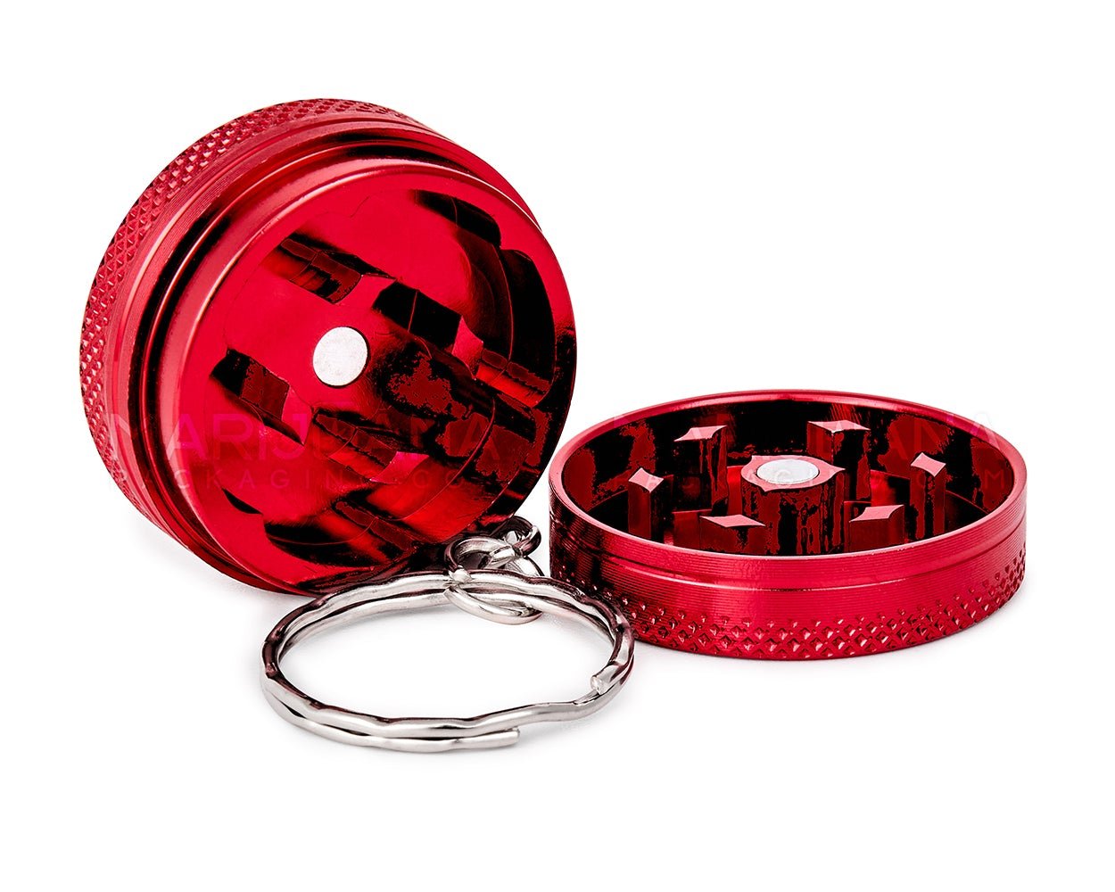 Keychain Grinder | 2 Piece - 31mm - Red - 2