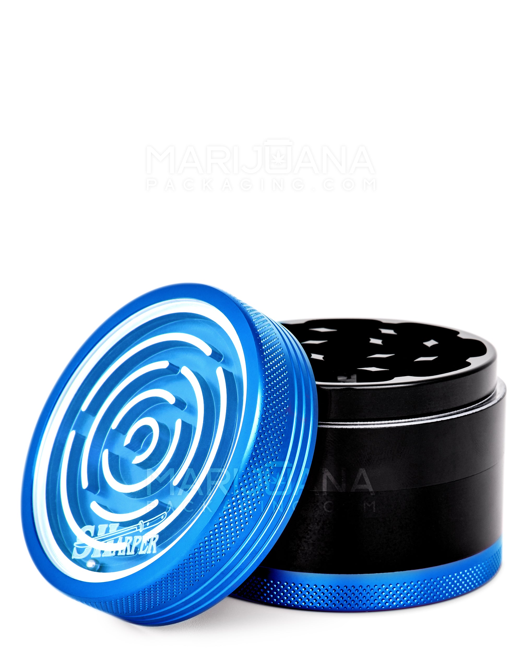 SHARPER | Magnetic Metal Maze Grinder | 4 Piece - 63mm - Blue - 1