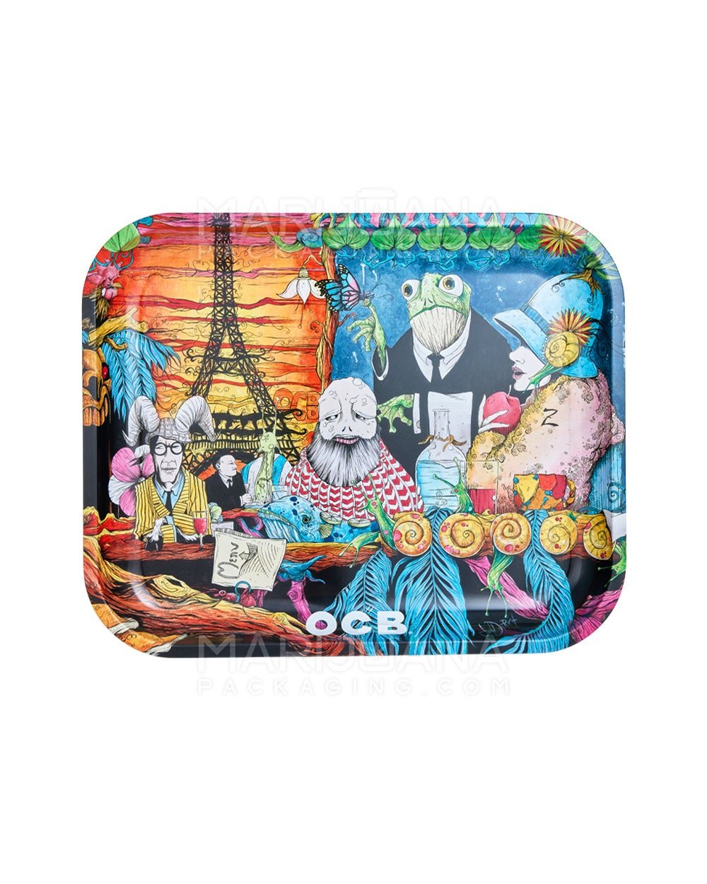 OCB | Café Culture Rolling Tray | 14in x 11.3in - Large - Metal - 1
