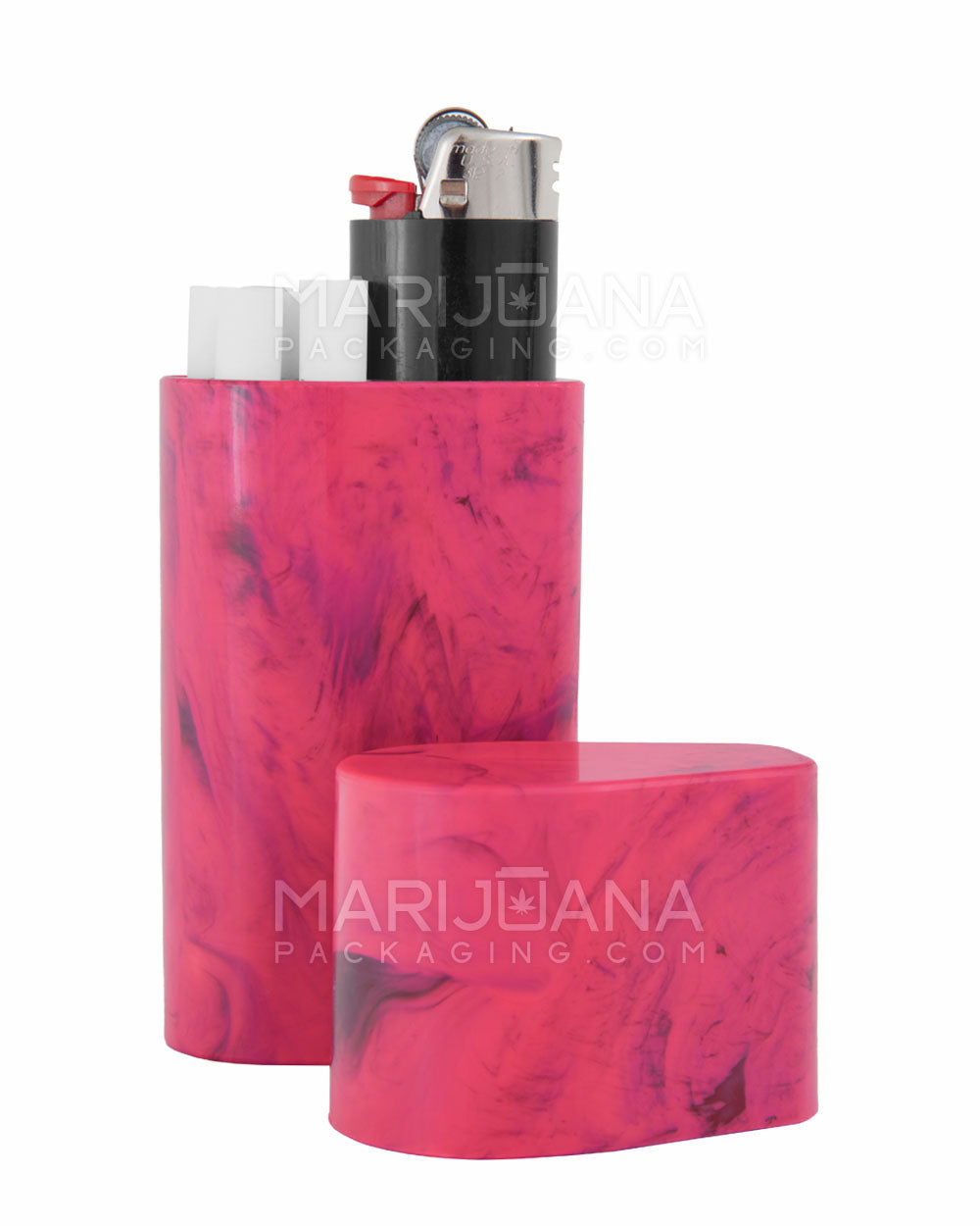 SMOKE SPACE | Marble Pre-Roll Joint Case | 100mm x 54mm - Black & Pink - 84mm Capacity - 1