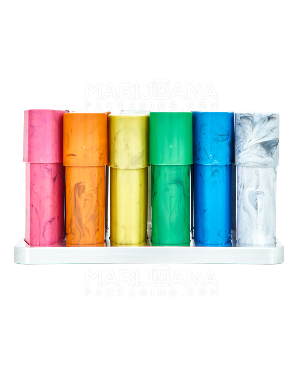 SMOKE SPACE | 'Retail Display' Marble Pre-Roll Joint Case | 100mm x 54mm - Assorted Plastic - 13 Count - 10