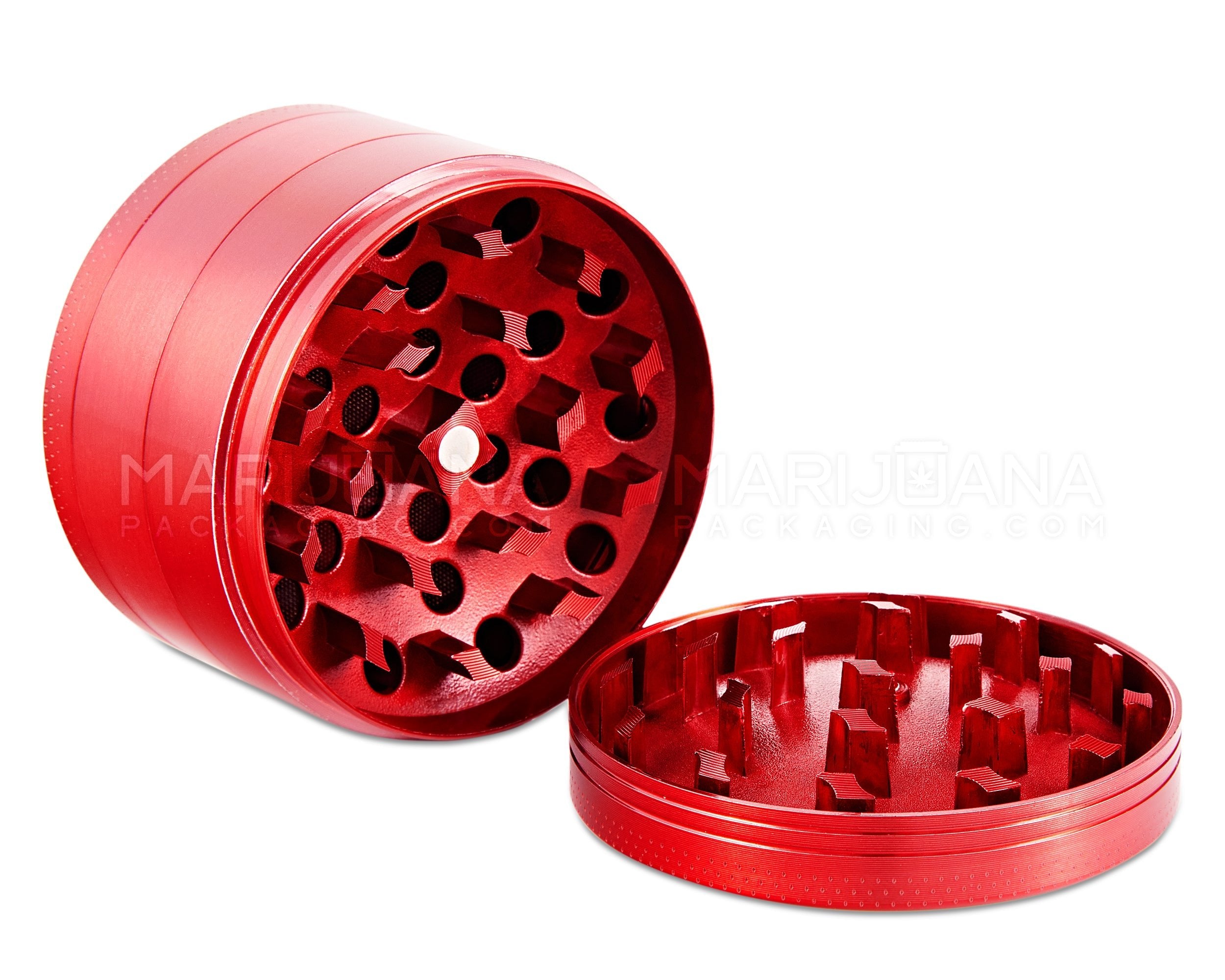 VIKING AXE | Magnetic Metal Grinder w/ Catcher | 4 Piece - 63mm - Red - 2