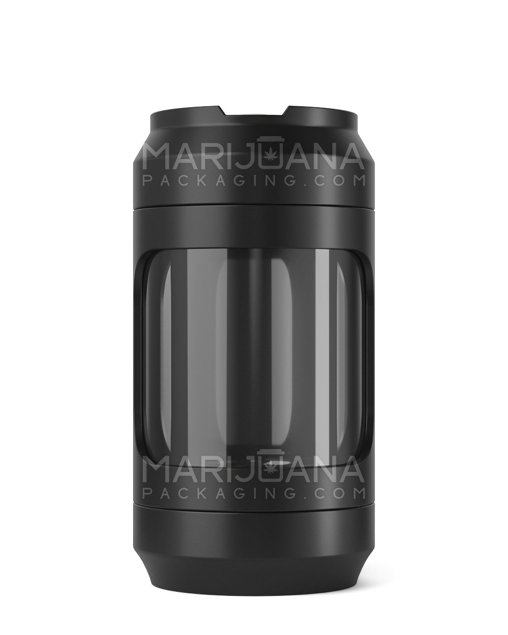 Light Up Magnifying Cap Stash Jar w/ Magnetic Grinder & One-Hitter | Plastic - 6g - Black - 4