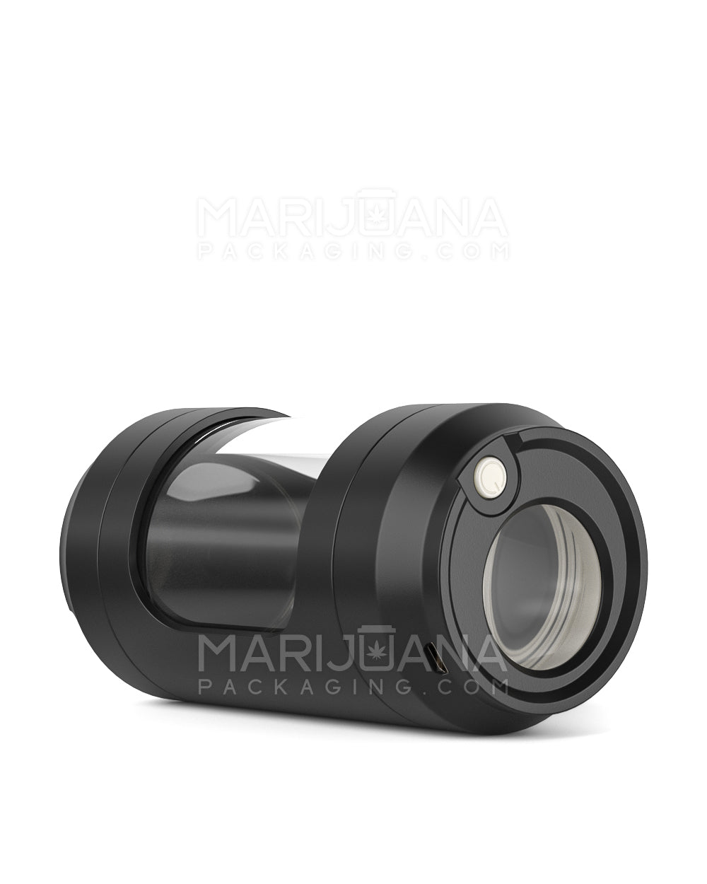 Light Up Magnifying Cap Stash Jar w/ Magnetic Grinder & One-Hitter | Plastic - 6g - Black - 10