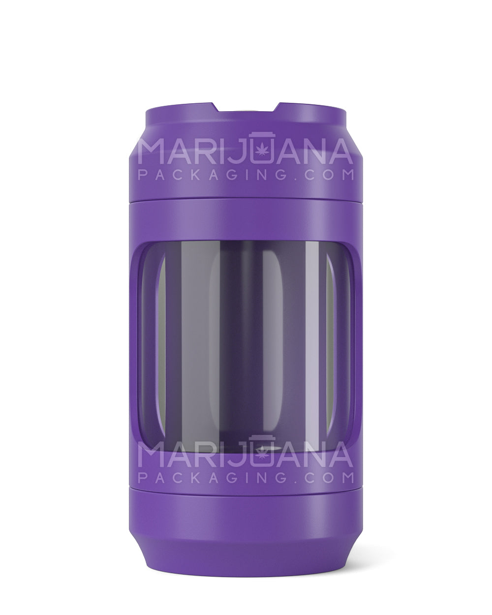 Light Up Magnifying Cap Stash Jar w/ Magnetic Grinder & One-Hitter | Plastic - 6g - Purple - 4