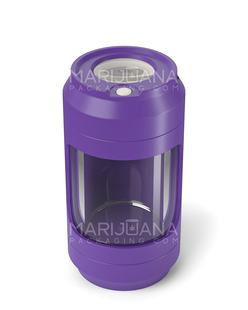 Light Up Magnifying Cap Stash Jar w/ Magnetic Grinder & One-Hitter | Plastic - 6g - Purple - 5
