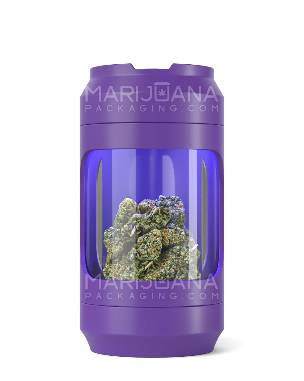 Light Up Magnifying Cap Stash Jar w/ Magnetic Grinder & One-Hitter | Plastic - 6g - Purple - 3